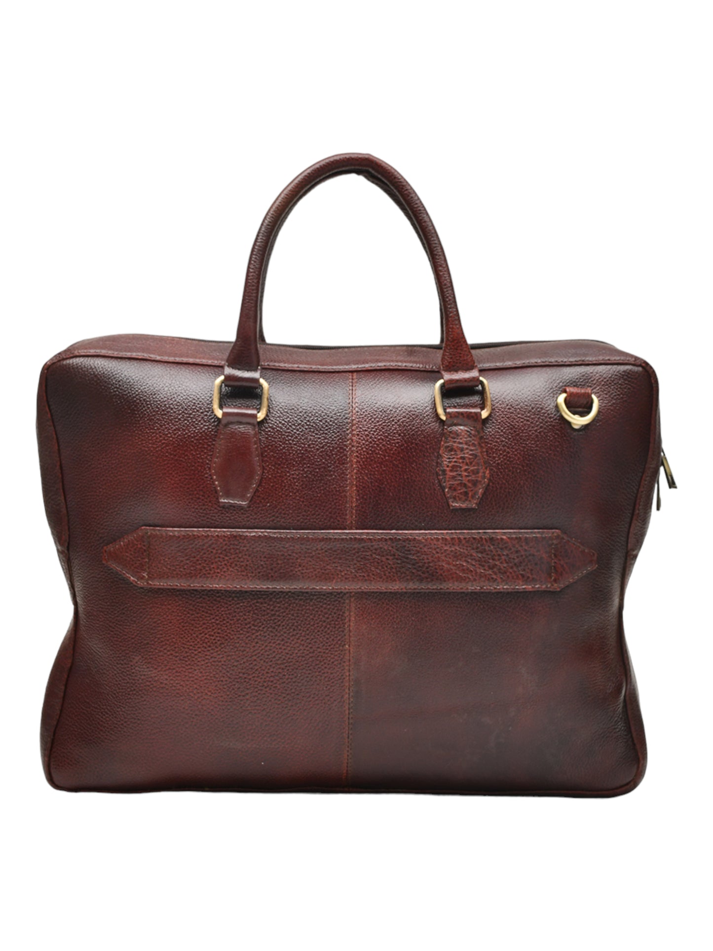 Unisex Genuine Leather Brown 16 Inch Laptop Bag (OMLB-032N-B-BROWN)