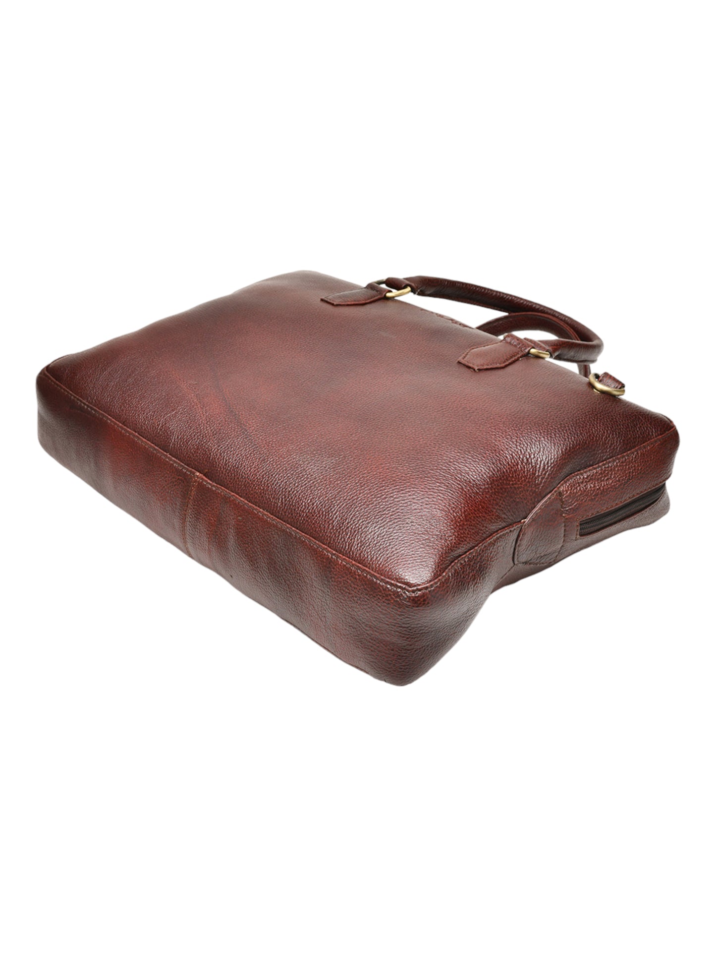 Unisex Genuine Leather Brown 16 Inch Laptop Bag (OMLB-032N-B-BROWN)