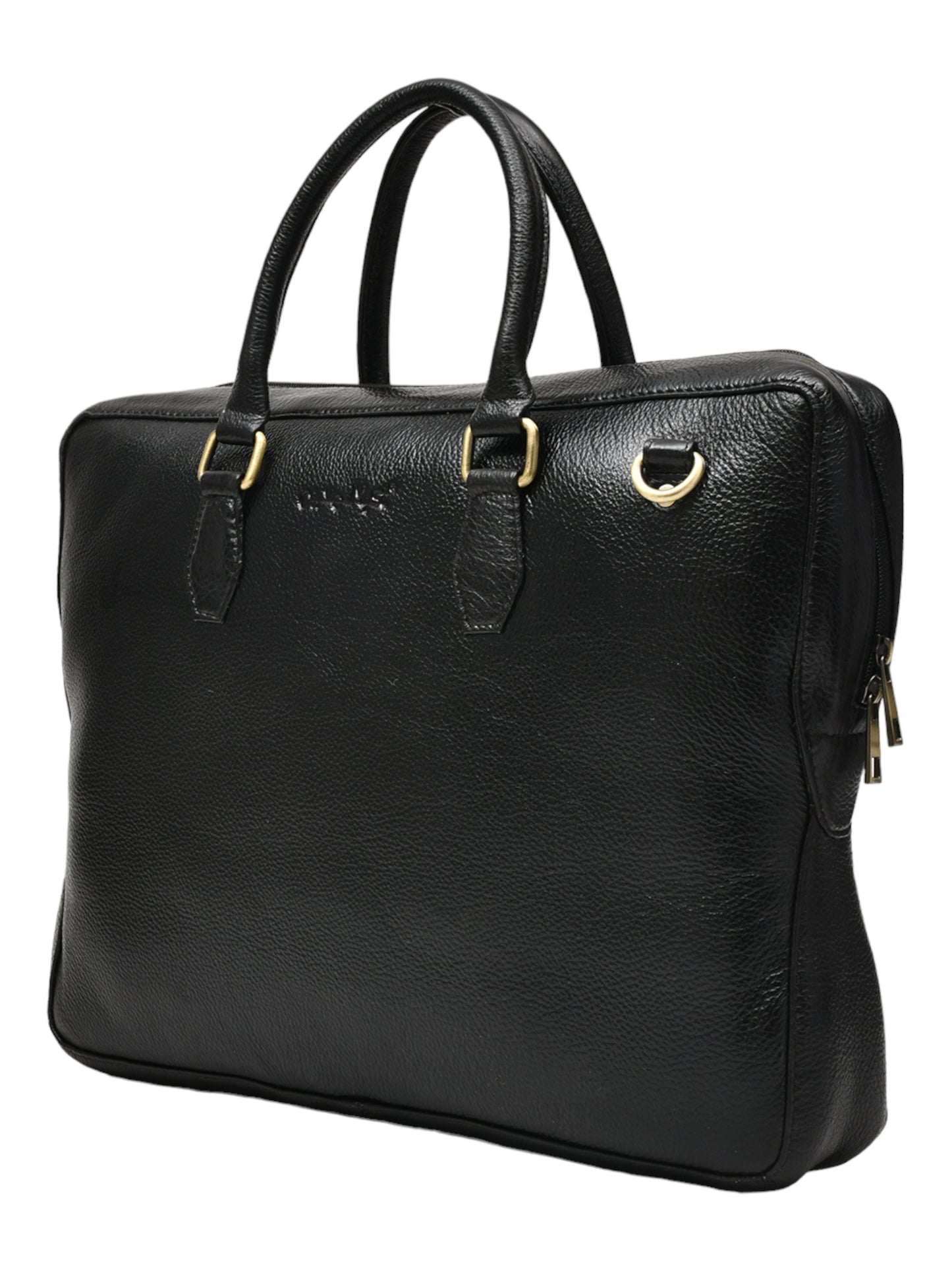 Unisex Genuine Leather Black 16 Inch Laptop Bag (OMLB-032N-BLACK)