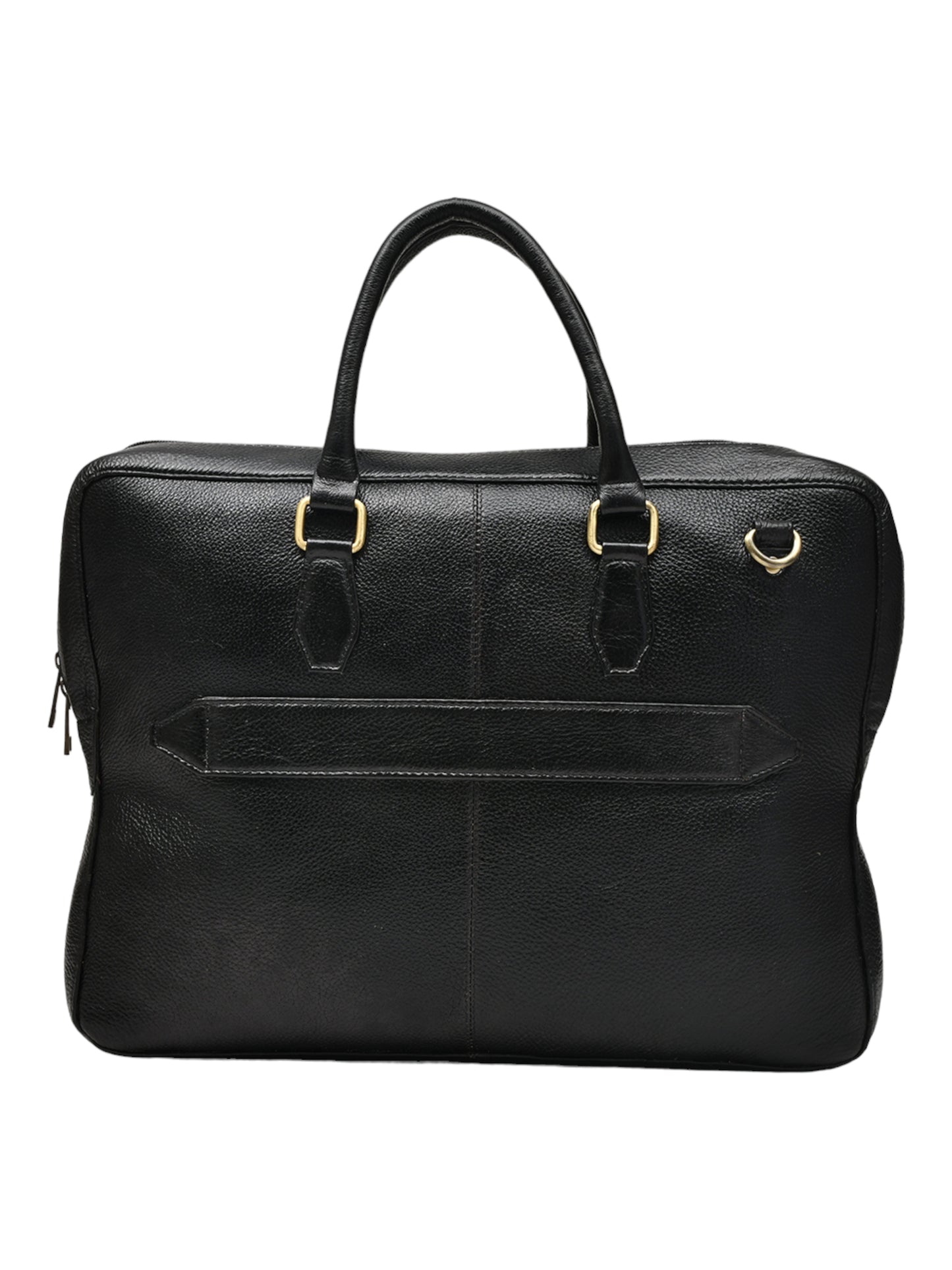 Unisex Genuine Leather Black 16 Inch Laptop Bag (OMLB-032N-BLACK)