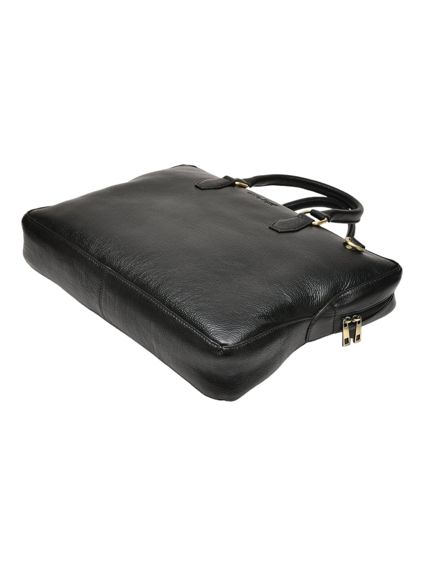 Unisex Genuine Leather Black 16 Inch Laptop Bag (OMLB-032N-BLACK)