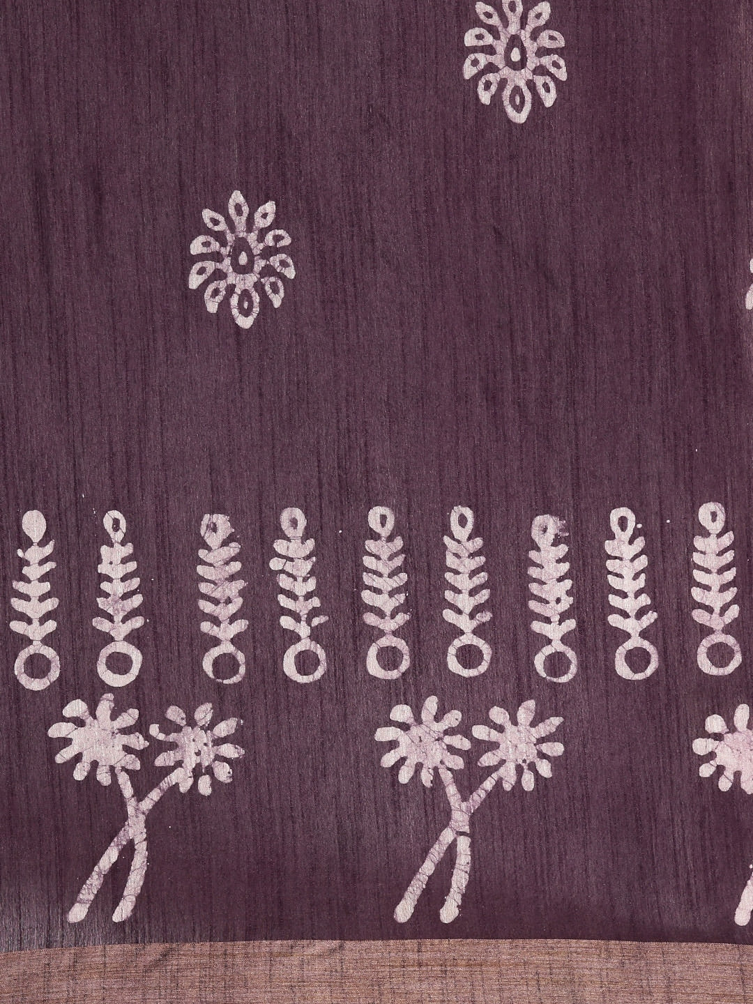 Violet Silk Blend Batik Print Chanderi Saree (NASR1-08-VIOLET)
