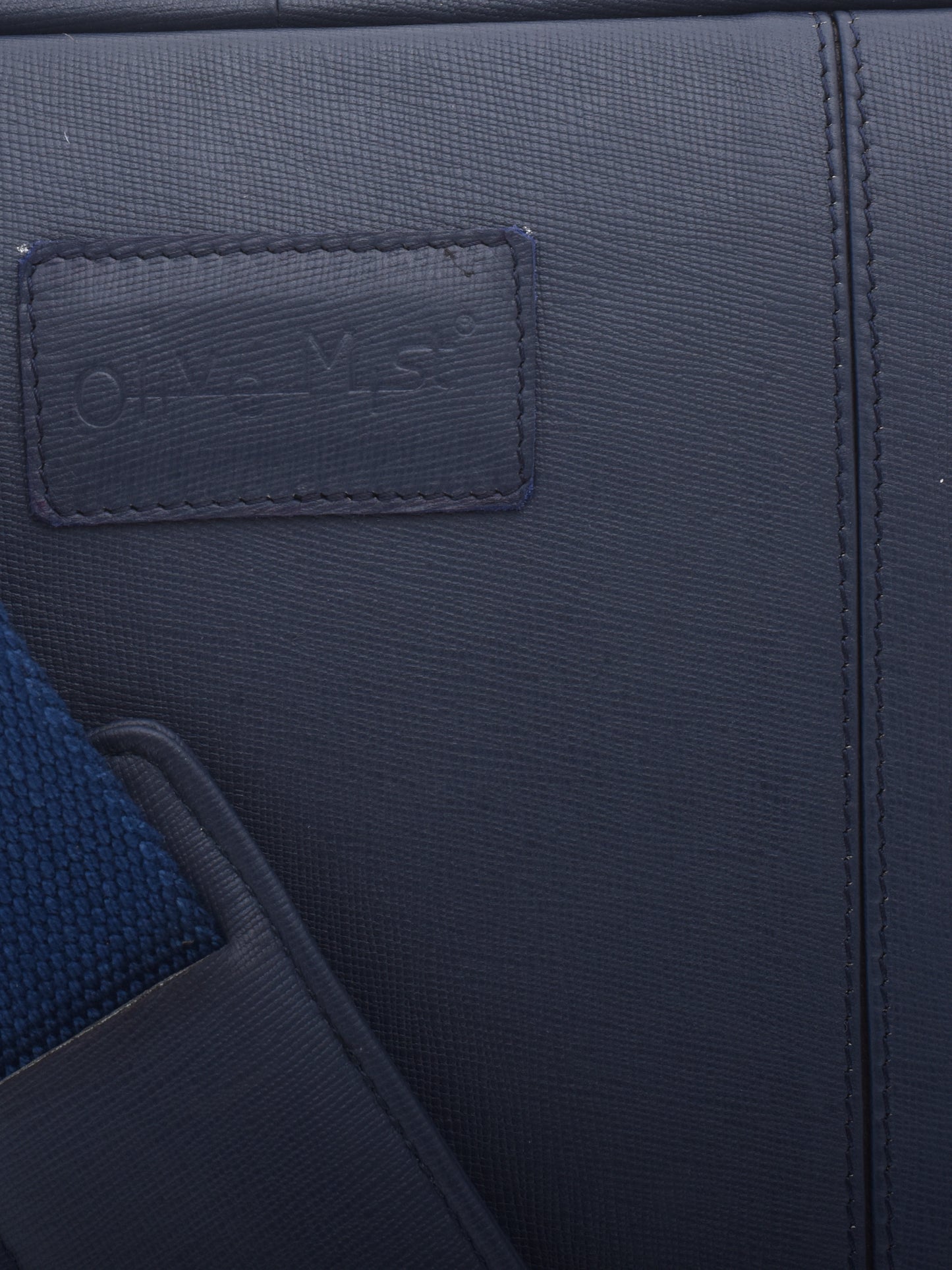 Unisex Navy Saffiano Leather Messenger 16 Inch Laptop Bag (OMLB-005-S-BLUE)