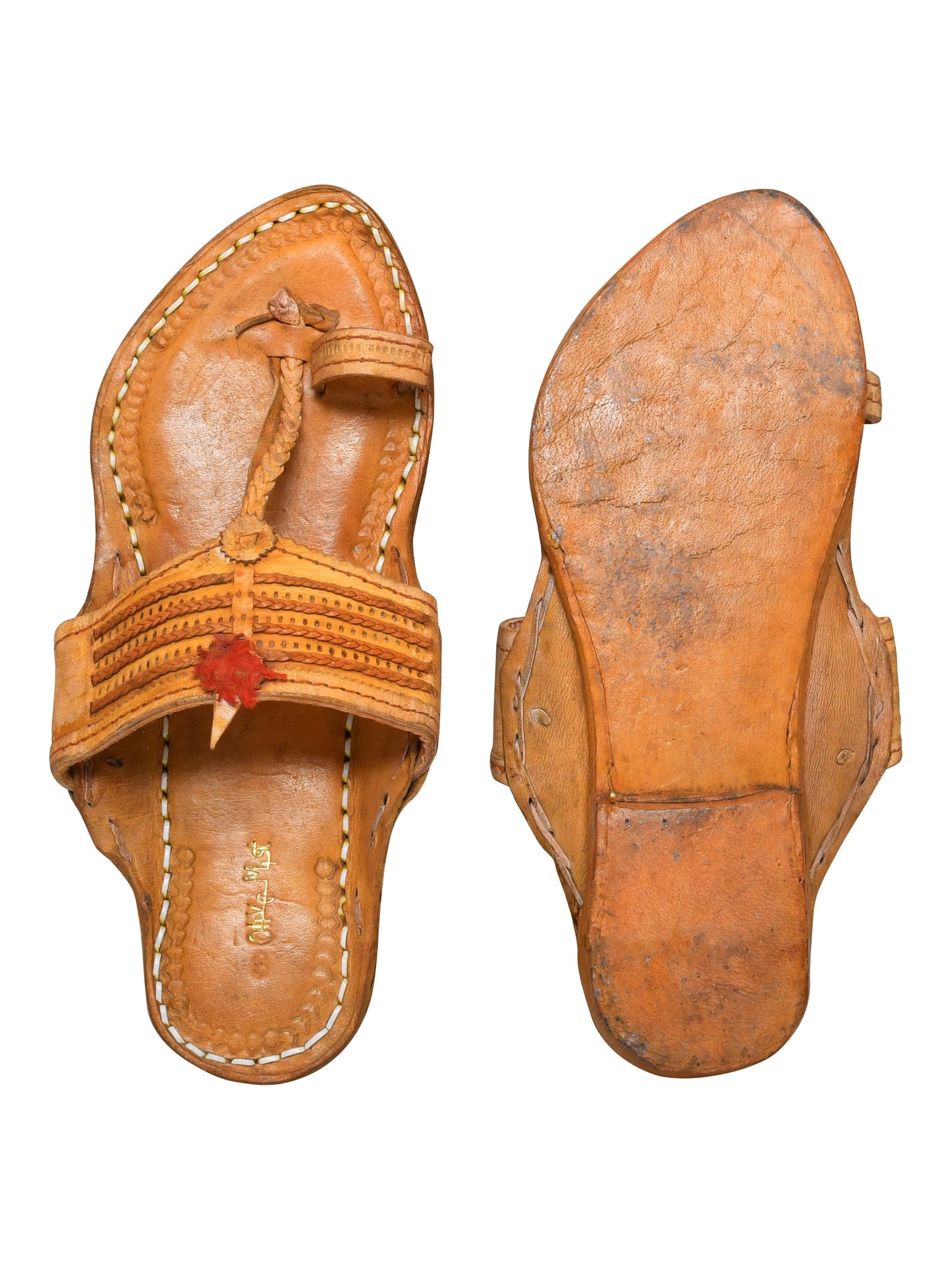Men Tan Ethnic Leather Handcrafted Kolhapuri (OMKP-012-TAN)