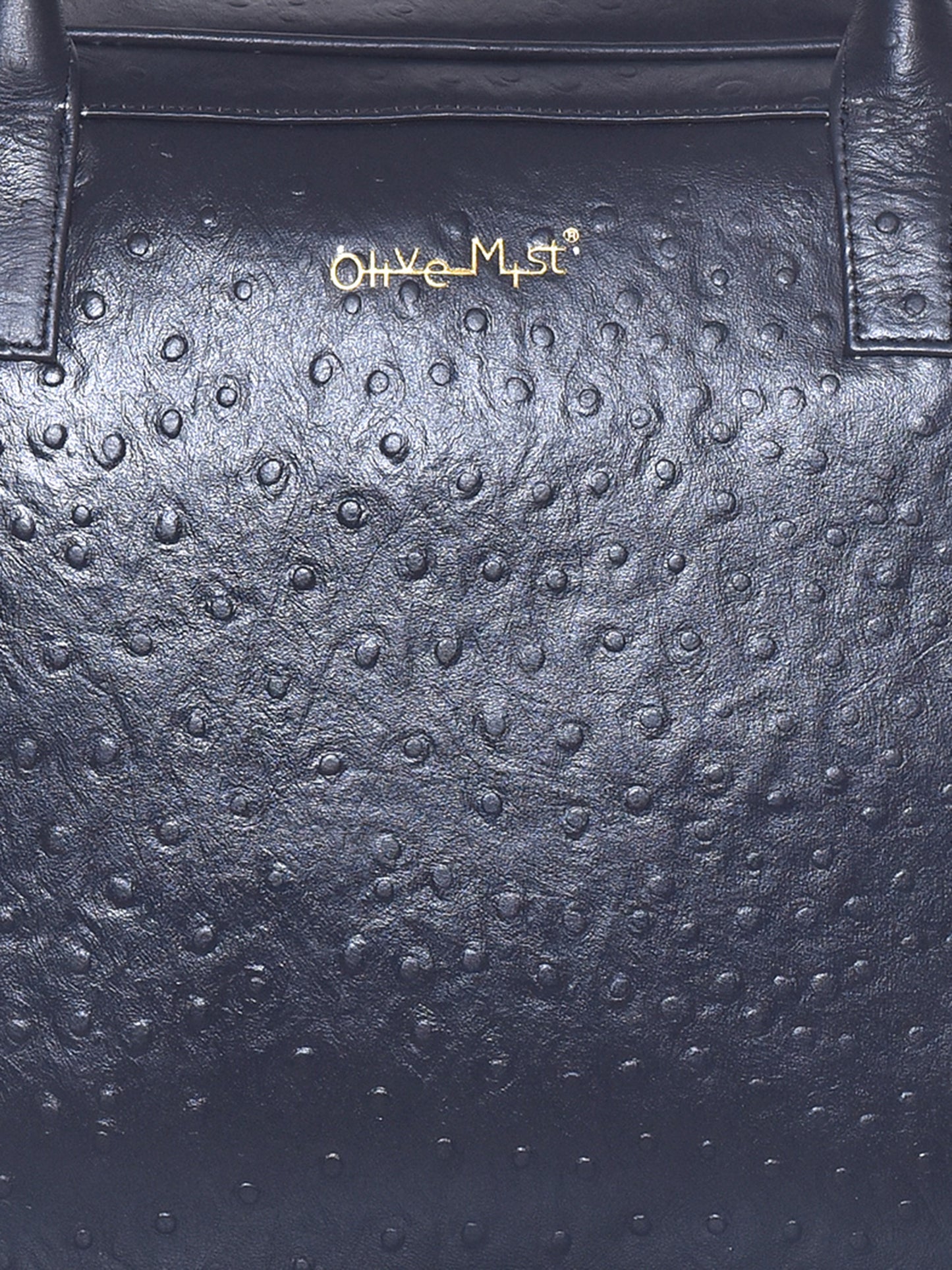 Unisex Navy Ostrich Textured Leather Laptop Bag 16 Inch (OMLB-016-O-BLUE)