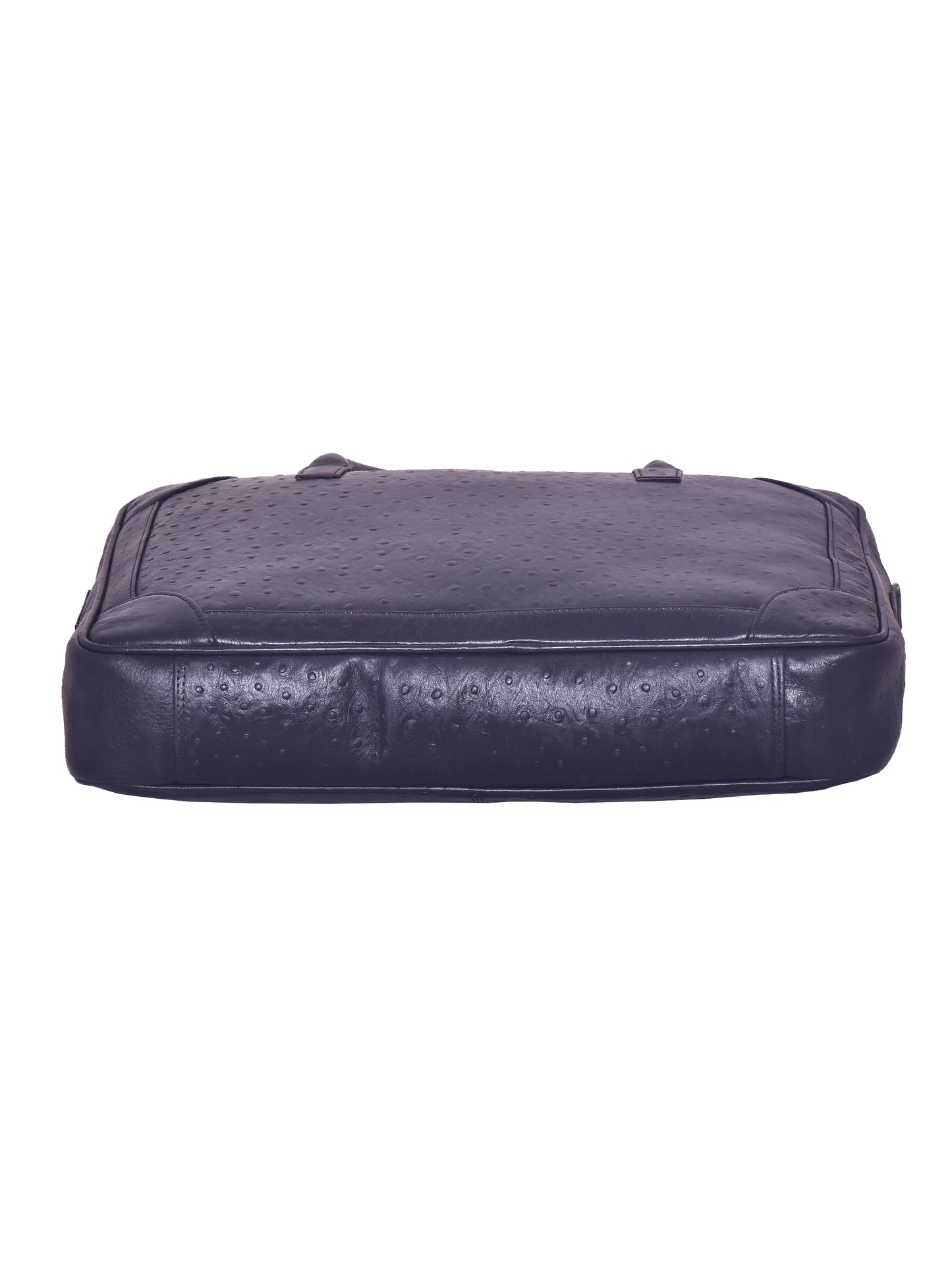 Unisex Navy Ostrich Textured Leather Laptop Bag 16 Inch (OMLB-016-O-BLUE)