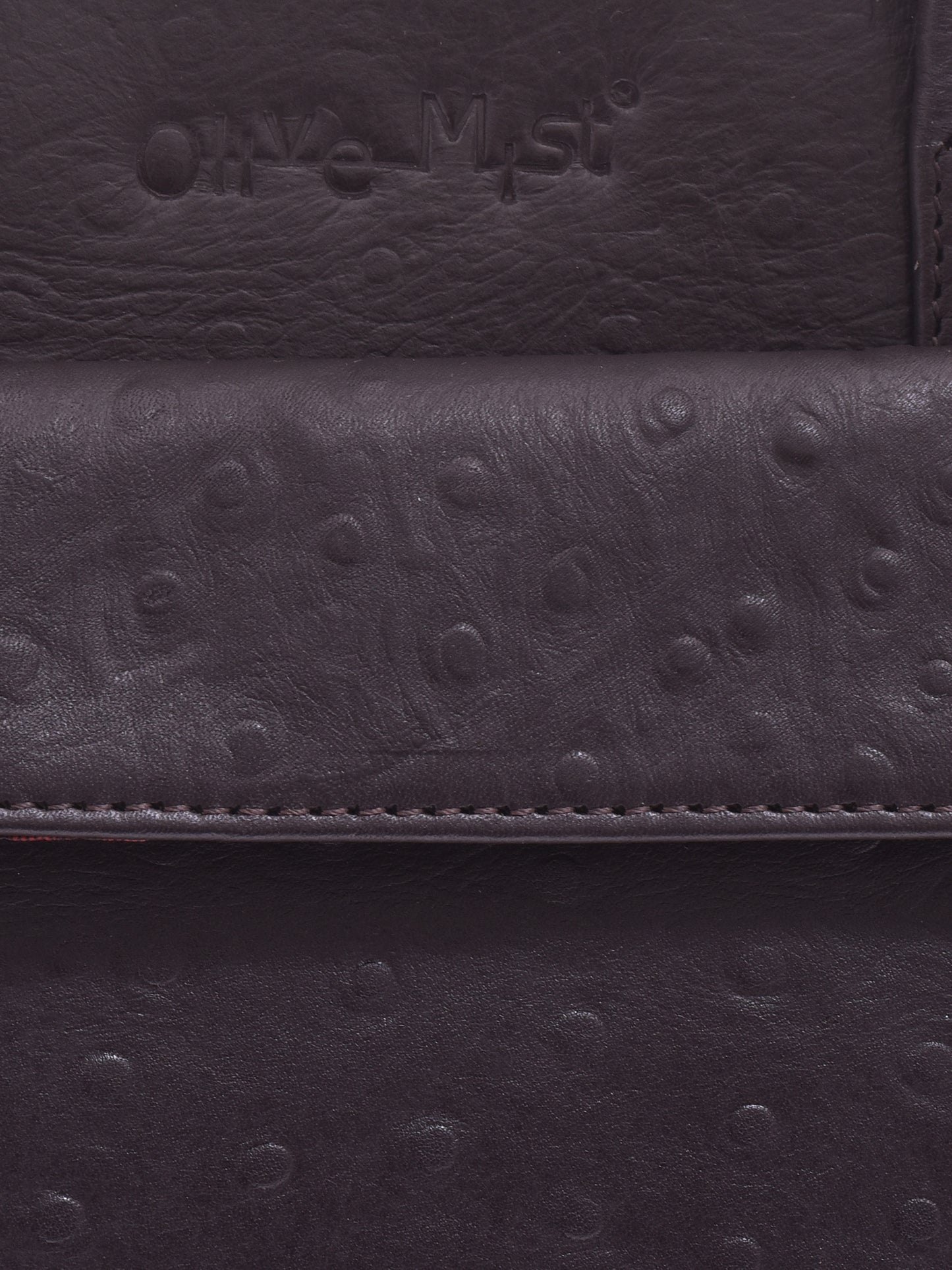 Unisex Brown Ostrich Textured Leather Laptop Sleeve 14 Inch (OMLS-010-O-BROWN)