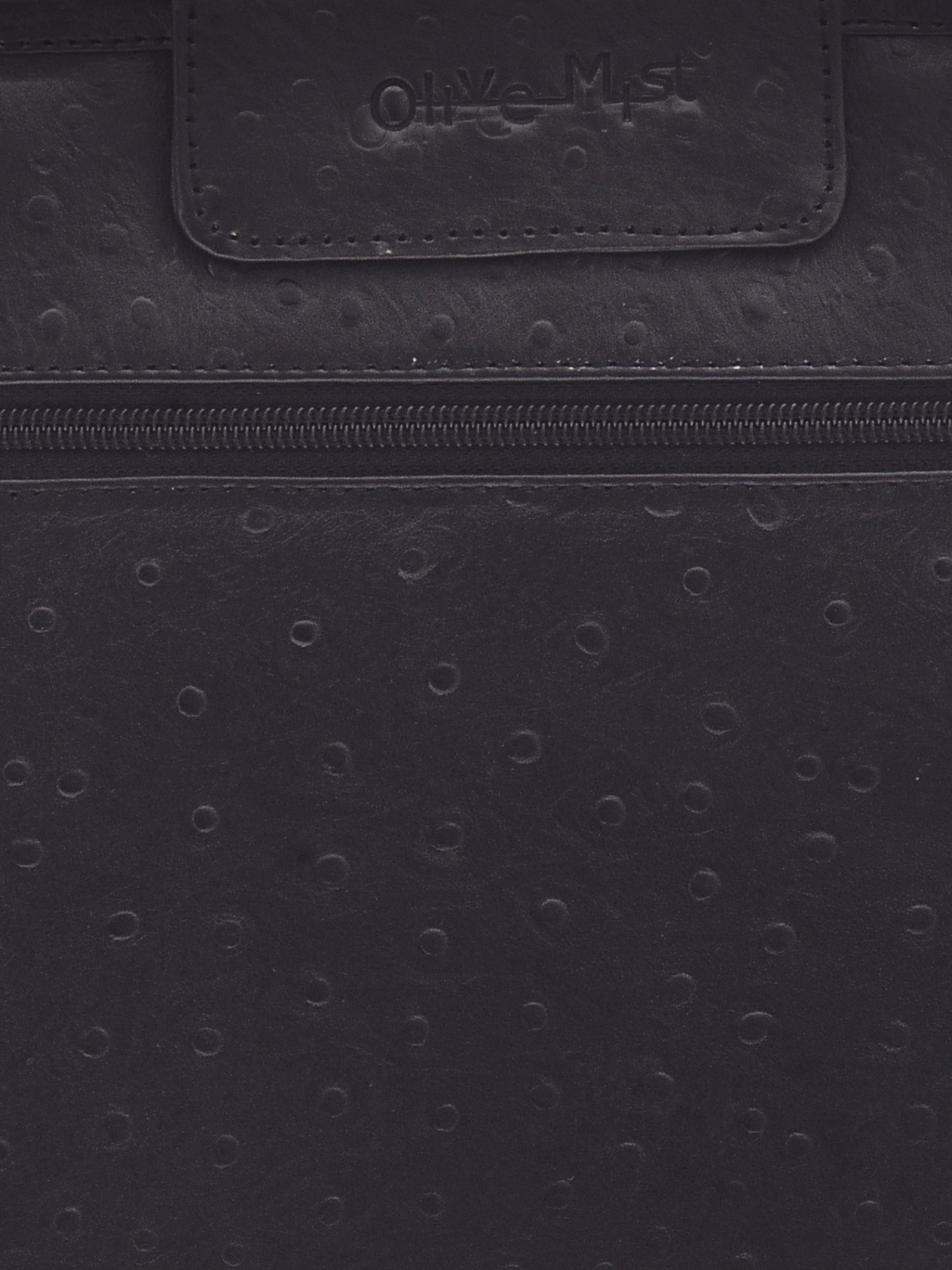 Unisex Black Ostrich Textured Leather Laptop Sleeve 14 Inch (OMLS-012-O-BLACK)