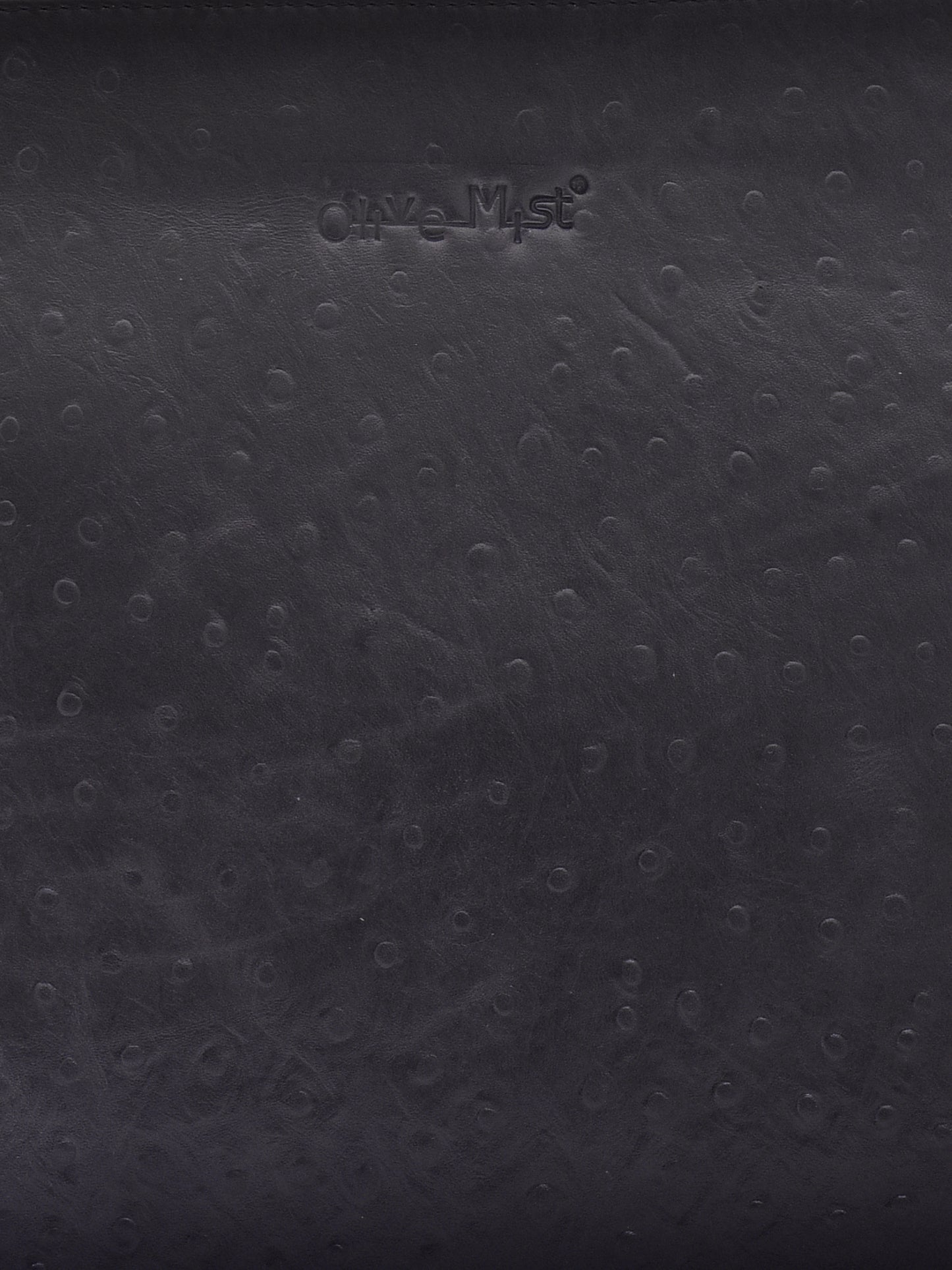 Unisex Black Ostrich Textured Leather Laptop Sleeve 14 Inch (OMLS-013-O-BLACK)