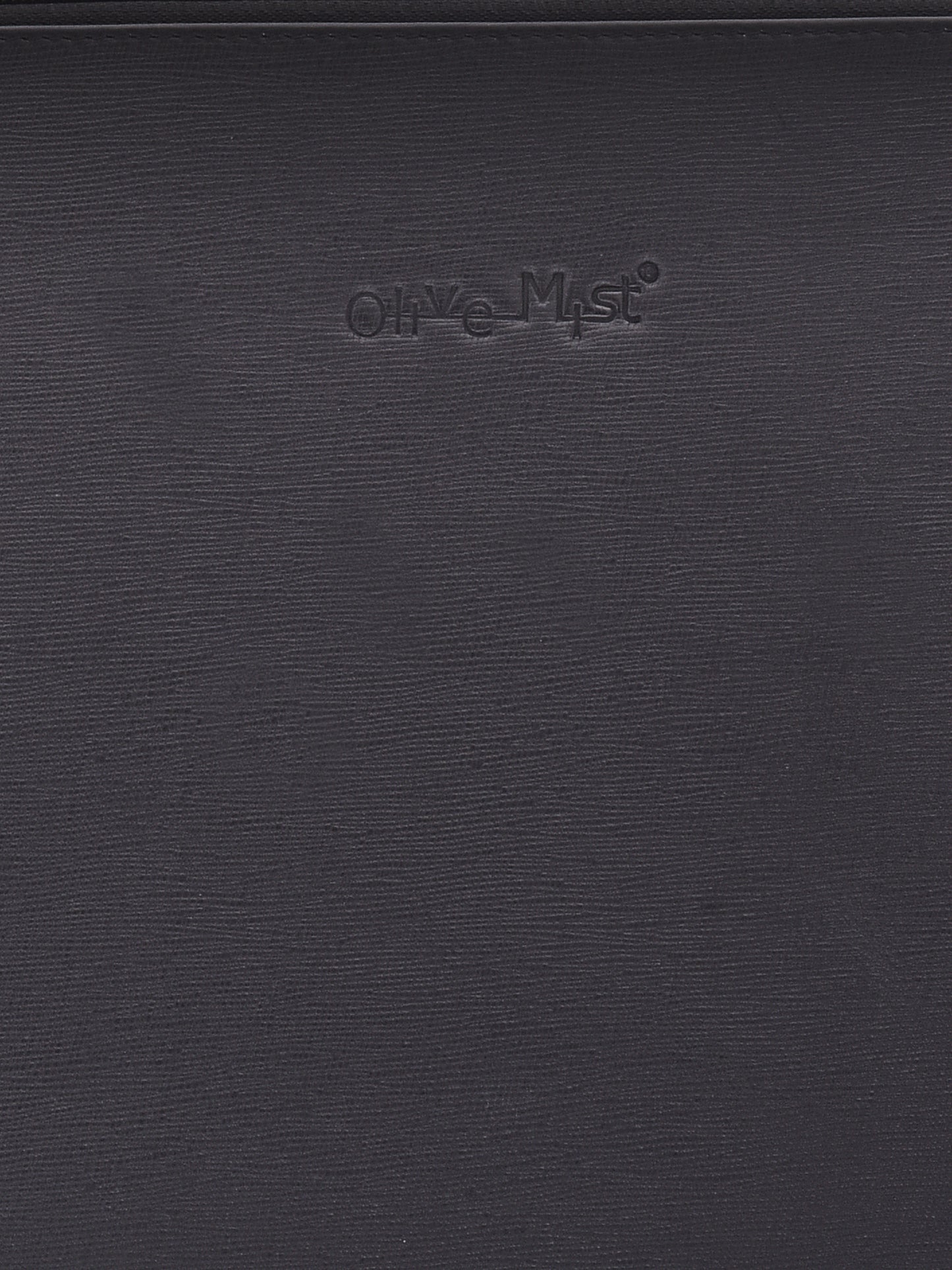 Unisex Black Saffiano Textured Leather Laptop Sleeve 14 Inch (OMLS-013-S-BLACK)