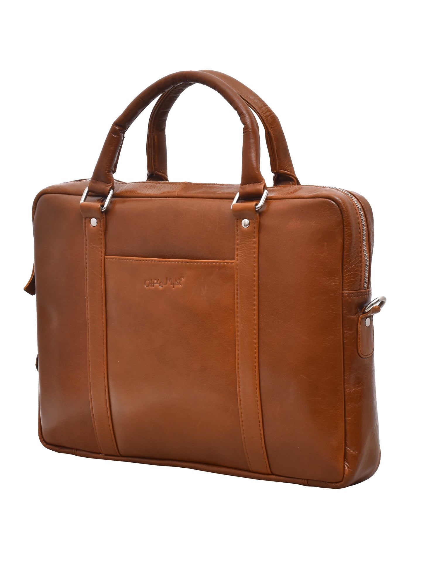 Unisex Genuine Leather Tan Laptop Bag for 16 Inches (OMLB-002-TAN)