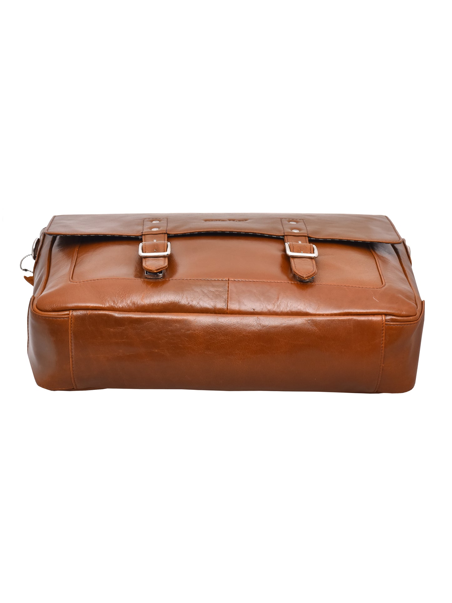 Unisex Genuine Leather Tan Laptop Bag for 16 Inches (OMLB-008-TAN)