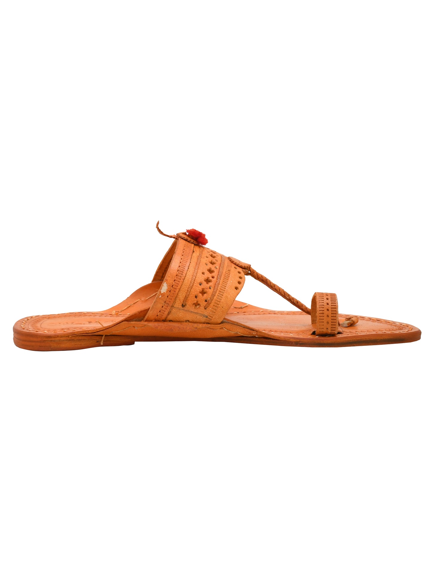 Men Brown Leather Ethnic Kolhapuris Comfort Sandals (OMKP-023-BROWN)