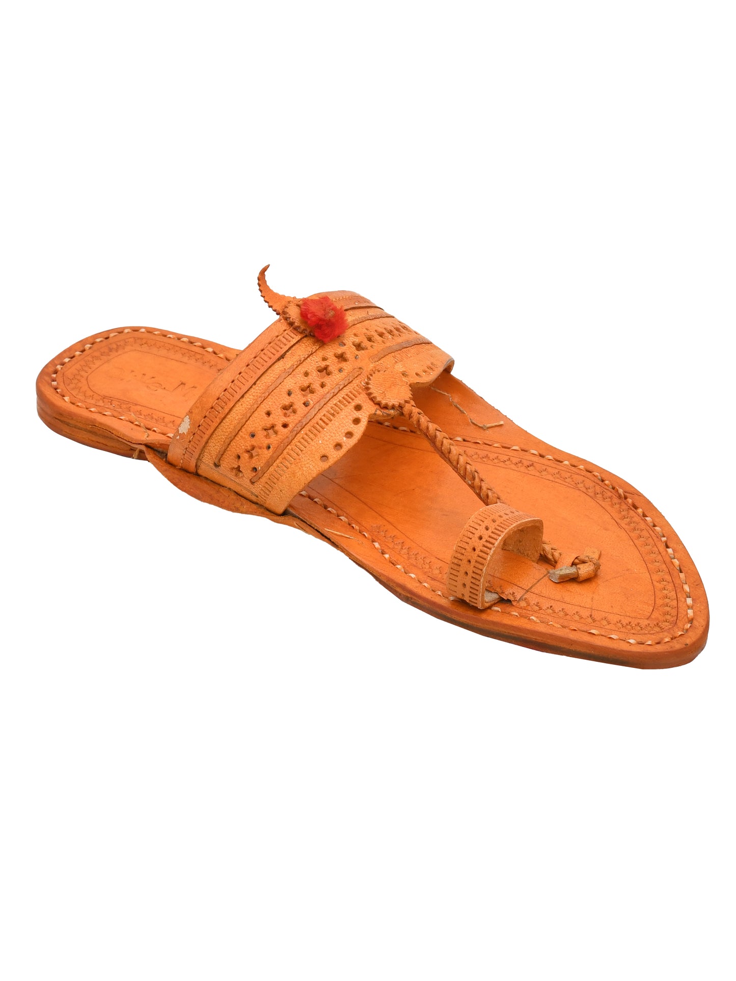 Men Brown Leather Ethnic Kolhapuris Comfort Sandals (OMKP-023-BROWN)