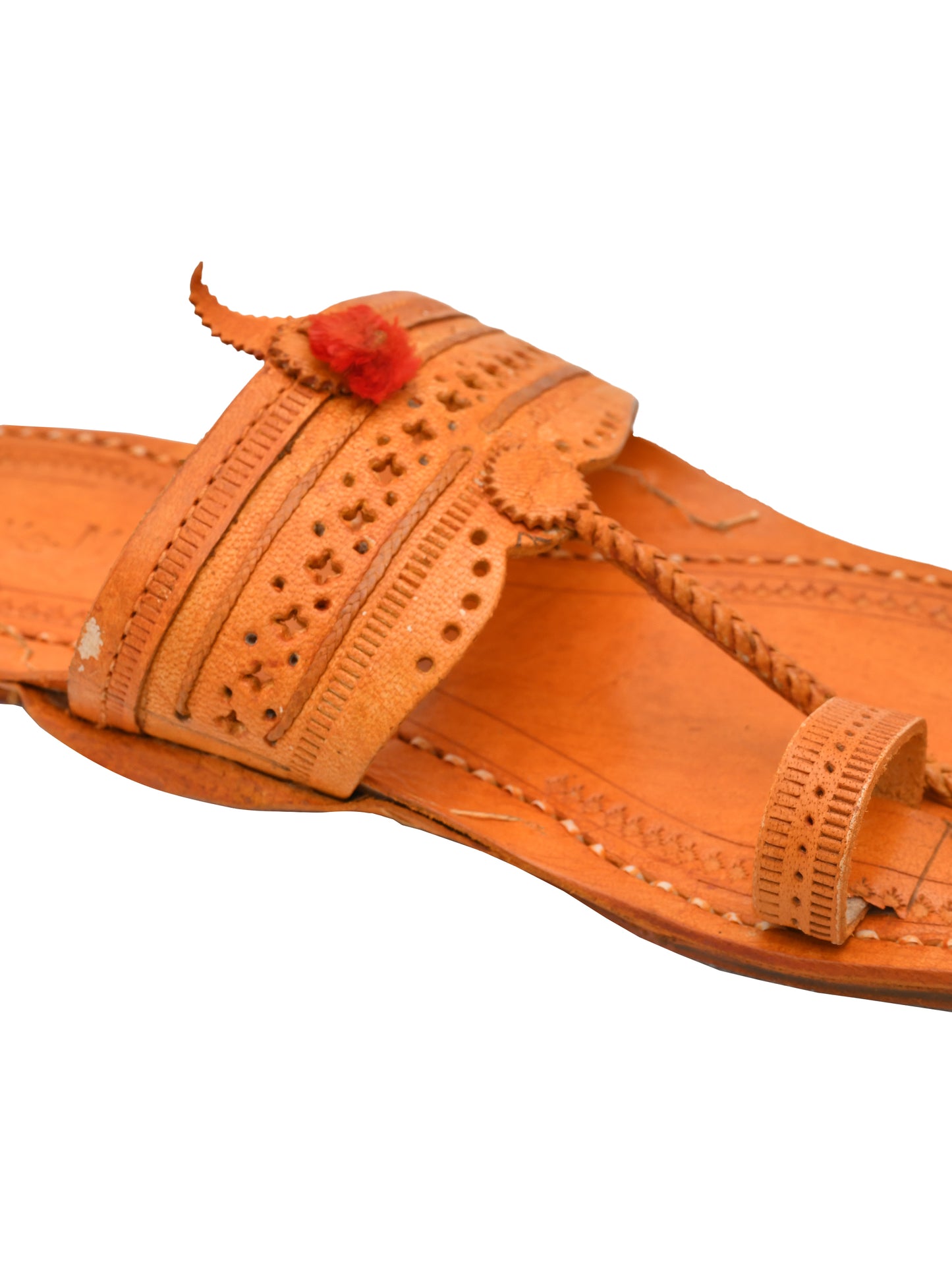 Men Brown Leather Ethnic Kolhapuris Comfort Sandals (OMKP-023-BROWN)