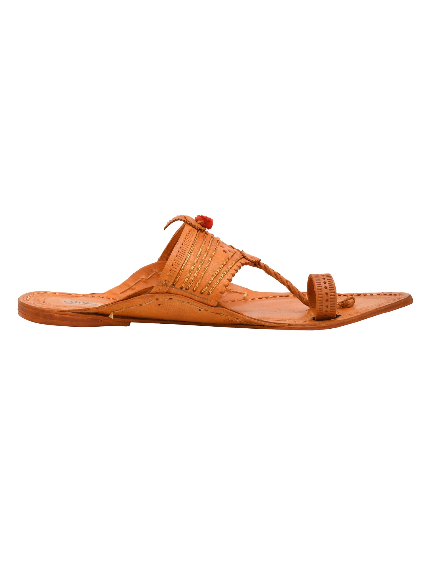 Men Leather Ethnic Kolhapuris Comfort Sandals (OMKP-021-BROWN)