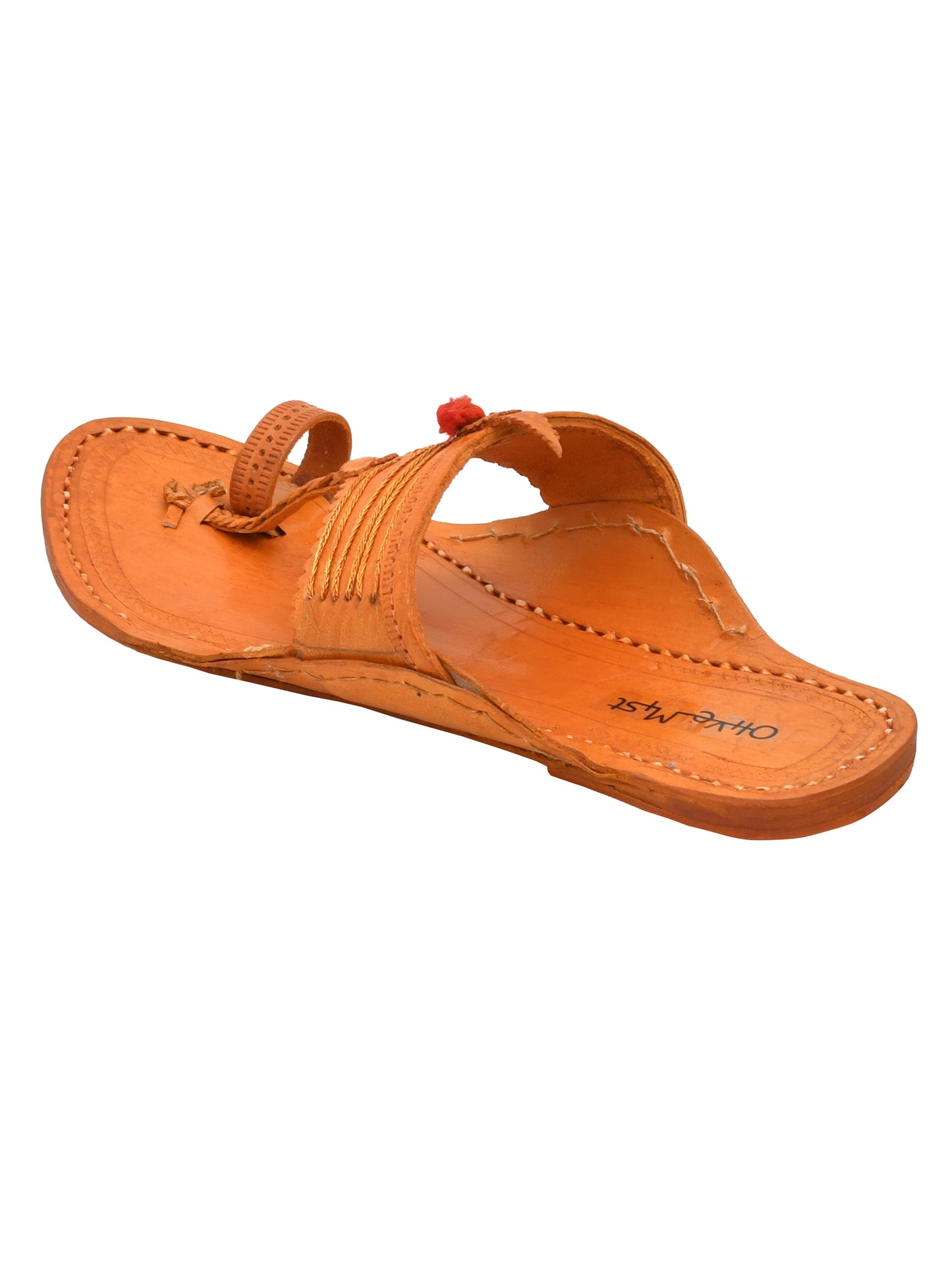 Men Leather Ethnic Kolhapuris Comfort Sandals (OMKP-021-BROWN)