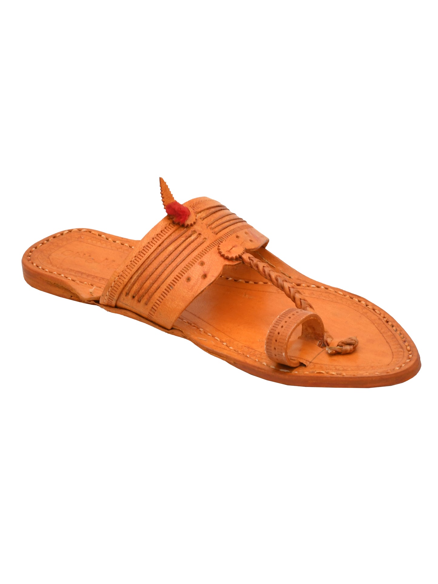 Men Leather Ethnic Kolhapuris Comfort Sandals (OMKP-024-BROWN)