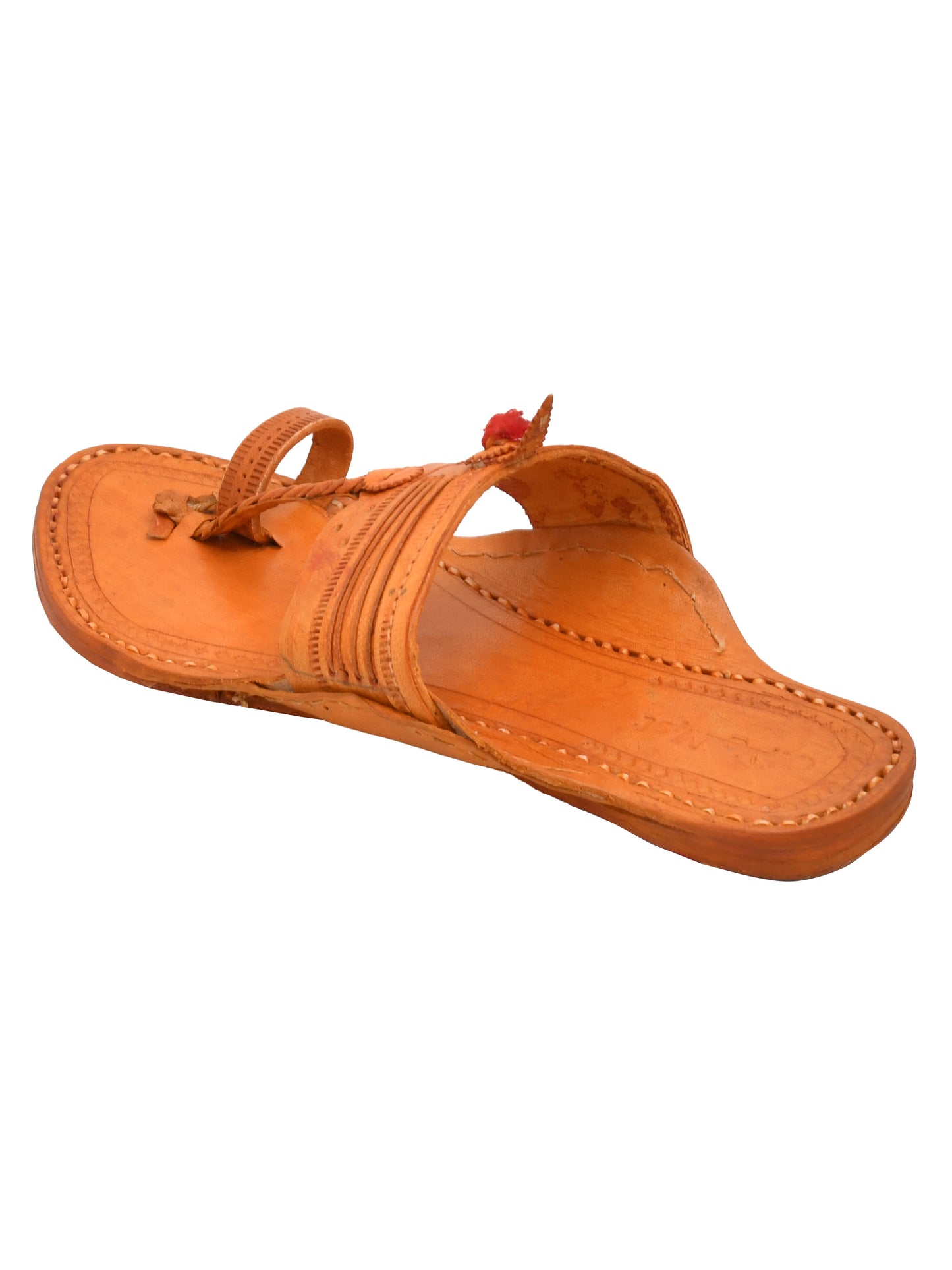 Men Leather Ethnic Kolhapuris Comfort Sandals (OMKP-024-BROWN)