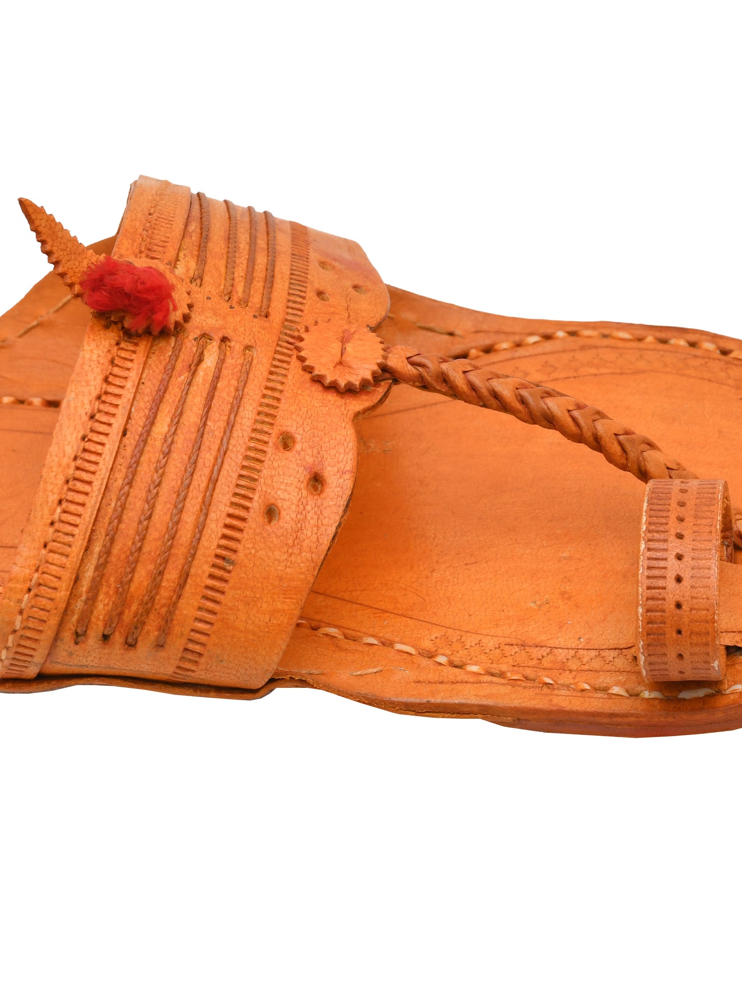 Men Leather Ethnic Kolhapuris Comfort Sandals (OMKP-024-BROWN)