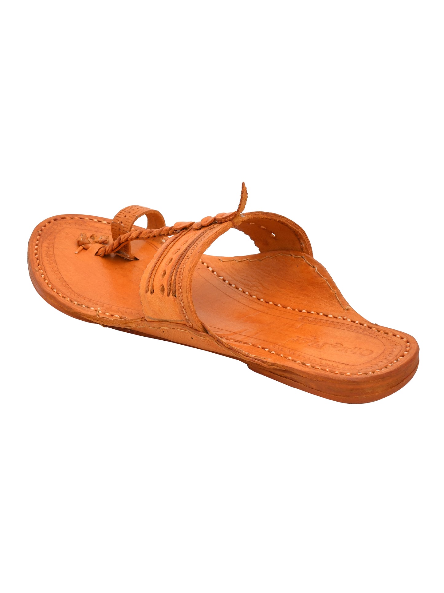 Men Leather Ethnic Kolhapuris Comfort Sandals (OMKP-027-BROWN)