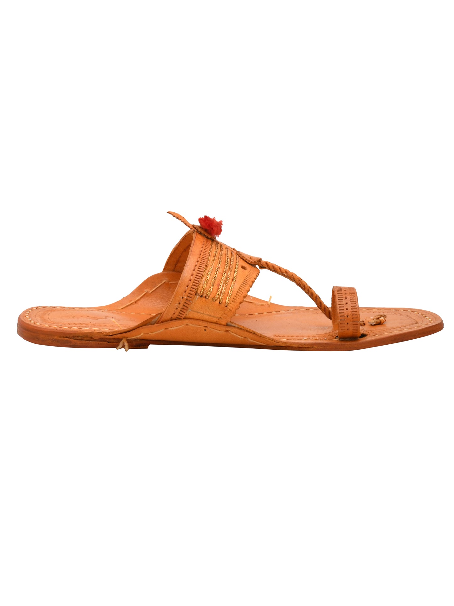 Men Leather Ethnic Kolhapuris Comfort Sandals (OMKP-025-BROWN)