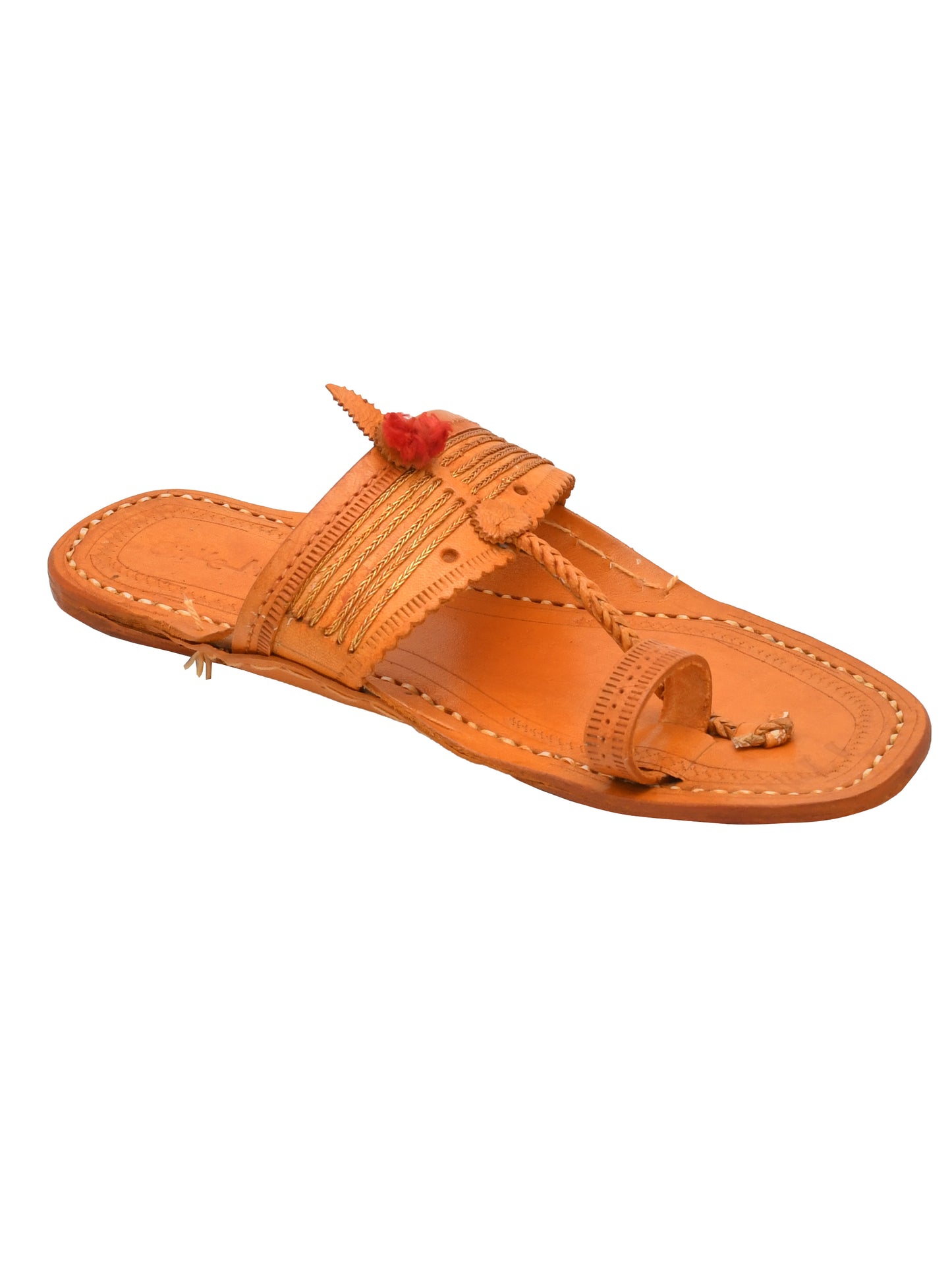 Men Leather Ethnic Kolhapuris Comfort Sandals (OMKP-025-BROWN)