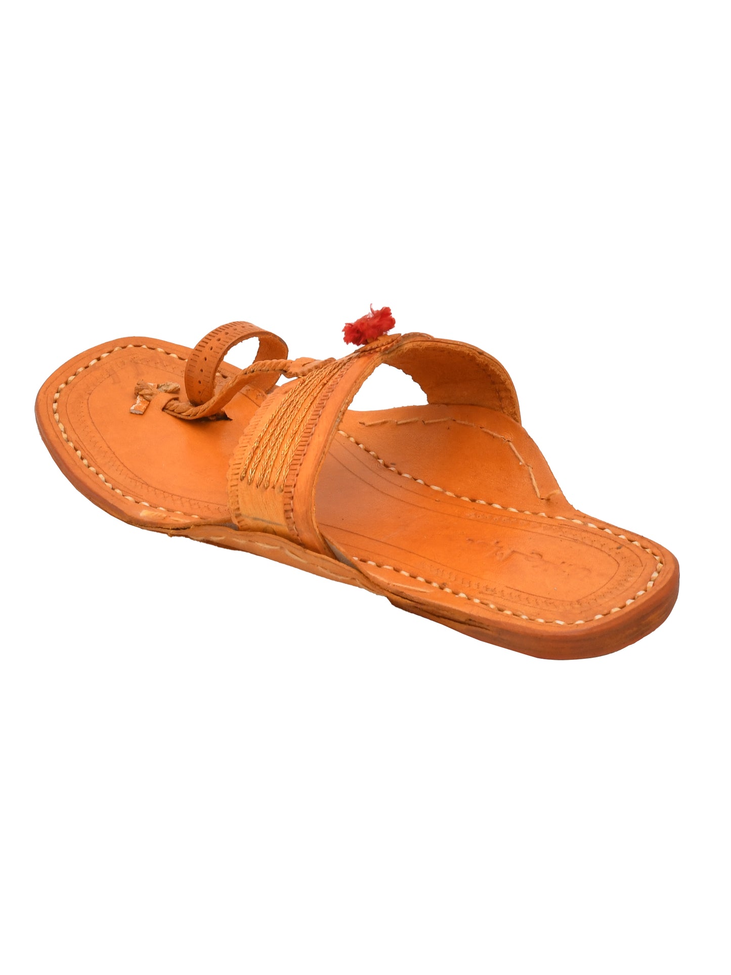 Men Leather Ethnic Kolhapuris Comfort Sandals (OMKP-025-BROWN)