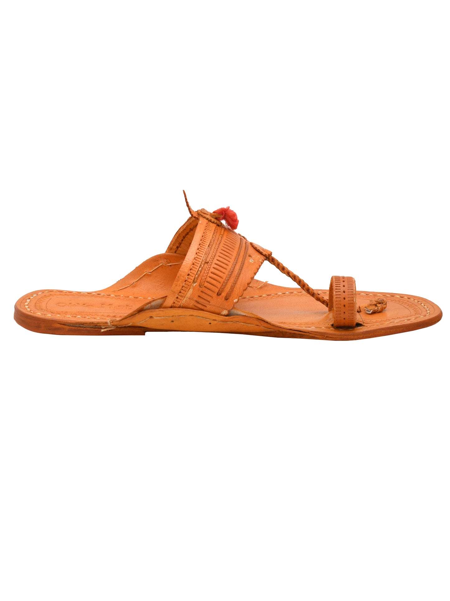 Men Leather Ethnic Kolhapuris Comfort Sandals (OMKP-026-BROWN)