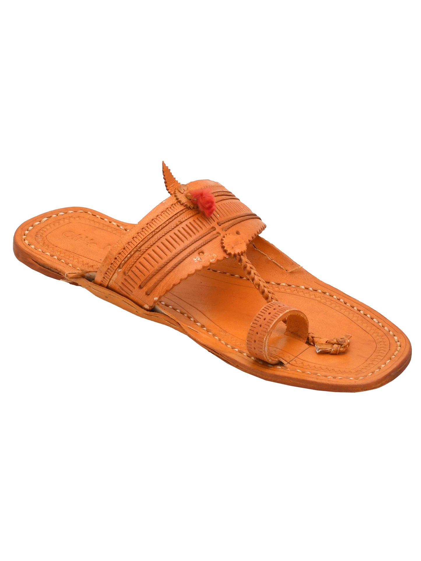 Men Leather Ethnic Kolhapuris Comfort Sandals (OMKP-026-BROWN)