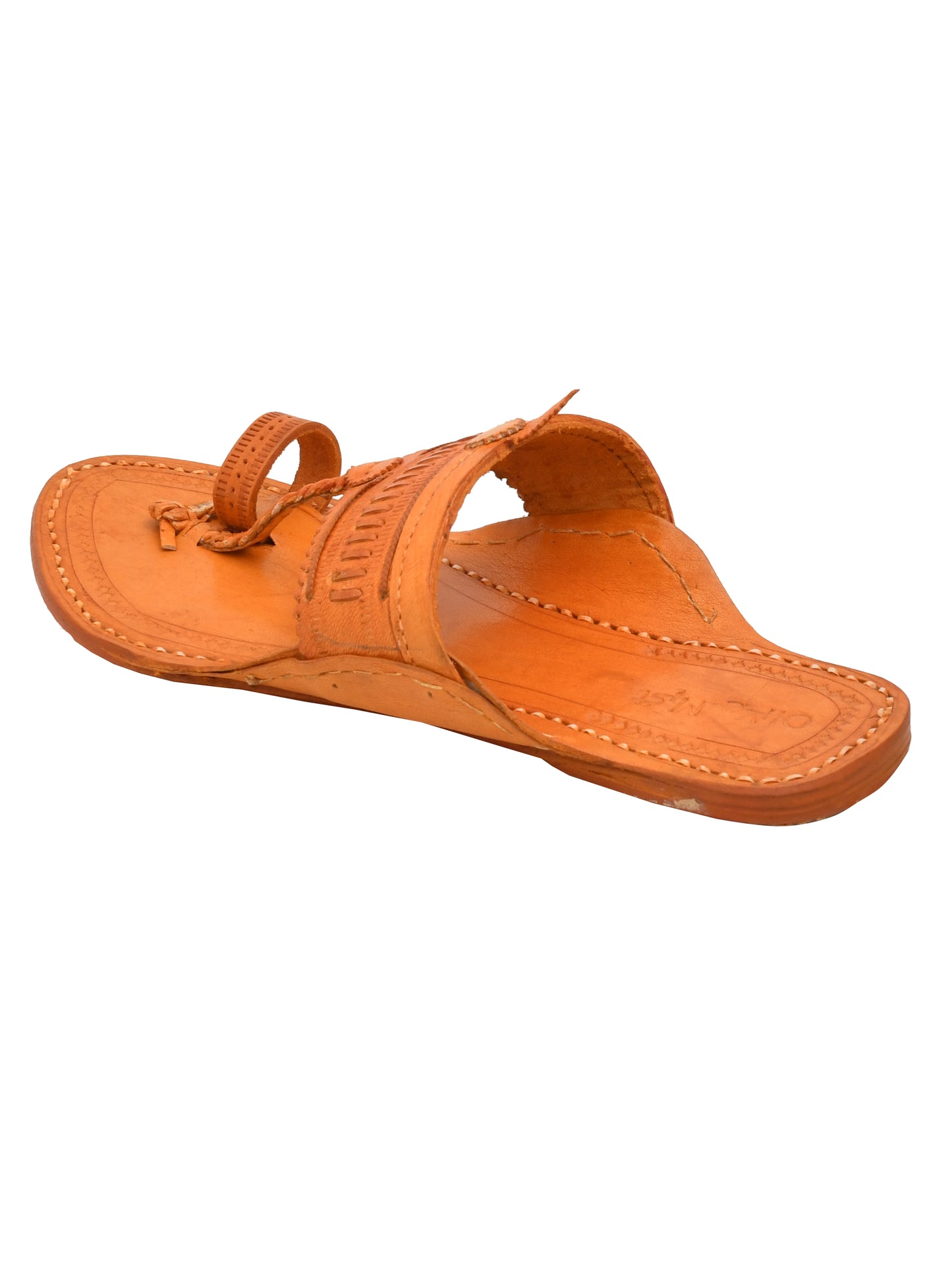 Men Leather Ethnic Kolhapuris Comfort Sandals (OMKP-022-BROWN)