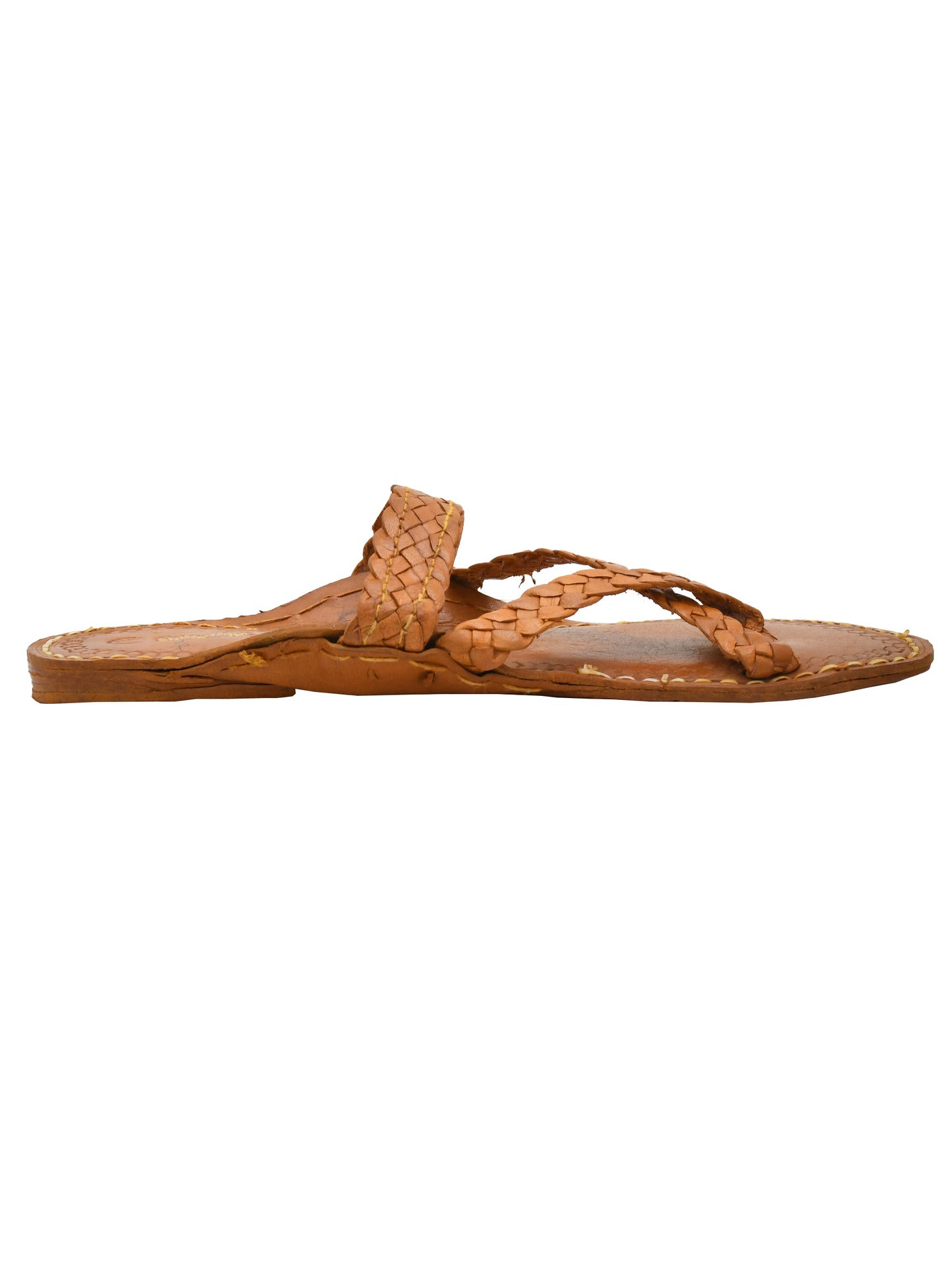 Men Leather Ethnic Kolhapuris Comfort Sandals (OMKP-019-BROWN)