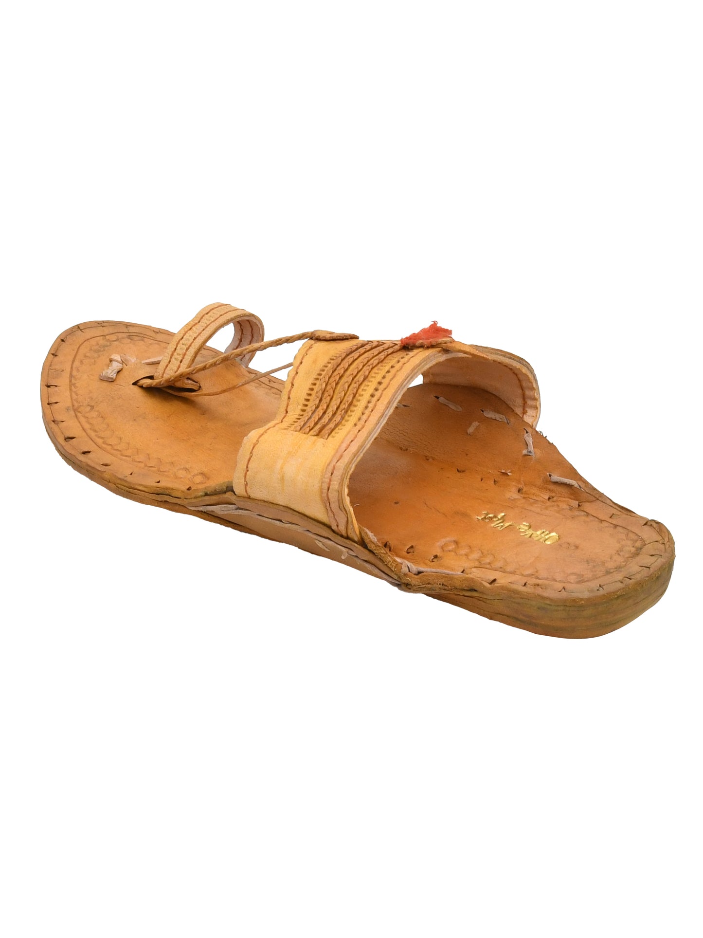 Men Leather Ethnic Kolhapuris Comfort Sandals (OMKP-020-TAN)