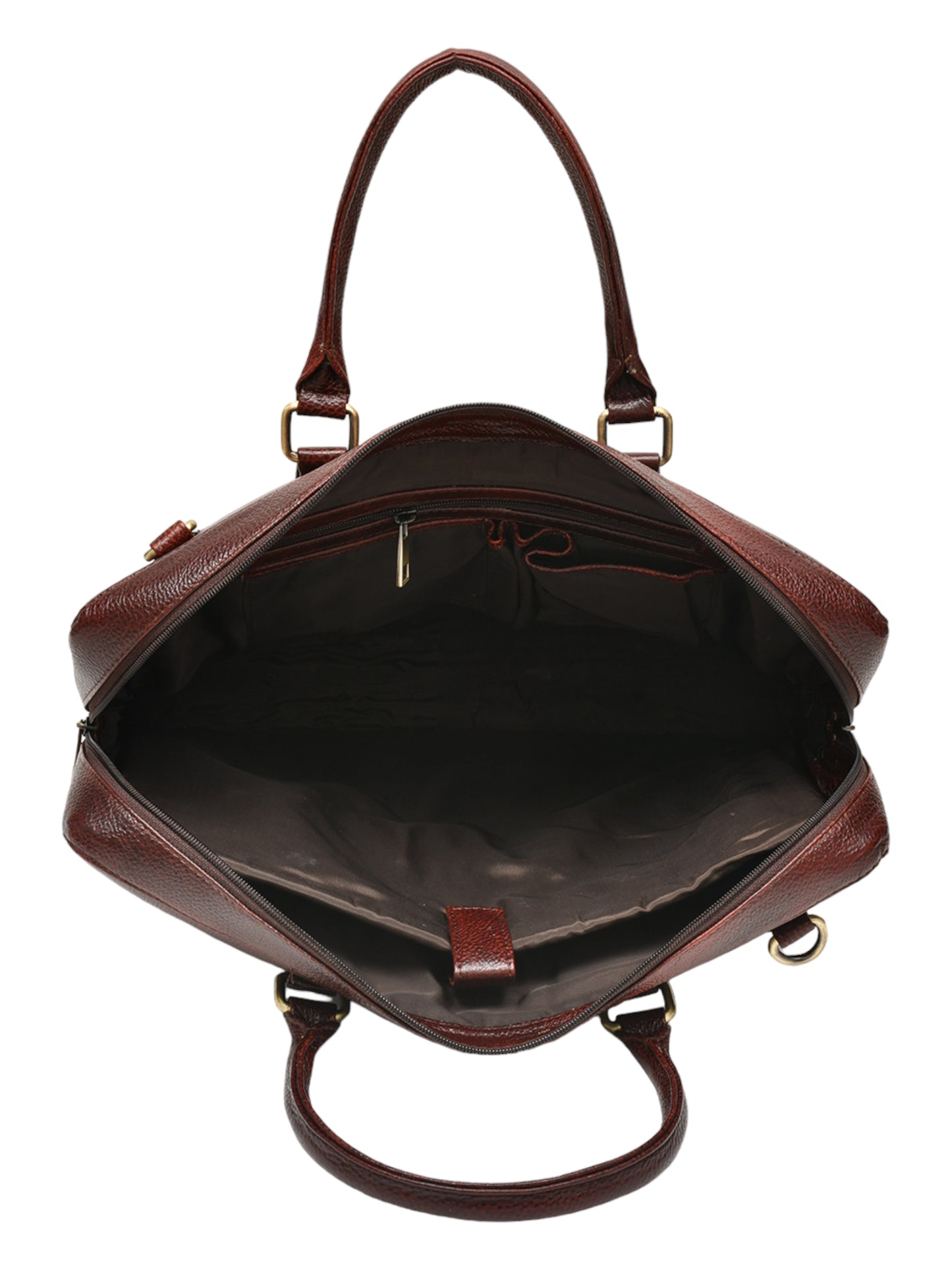 Unisex Genuine Leather Brown 16 Inch Laptop Bag (OMLB-032N-B-BROWN)