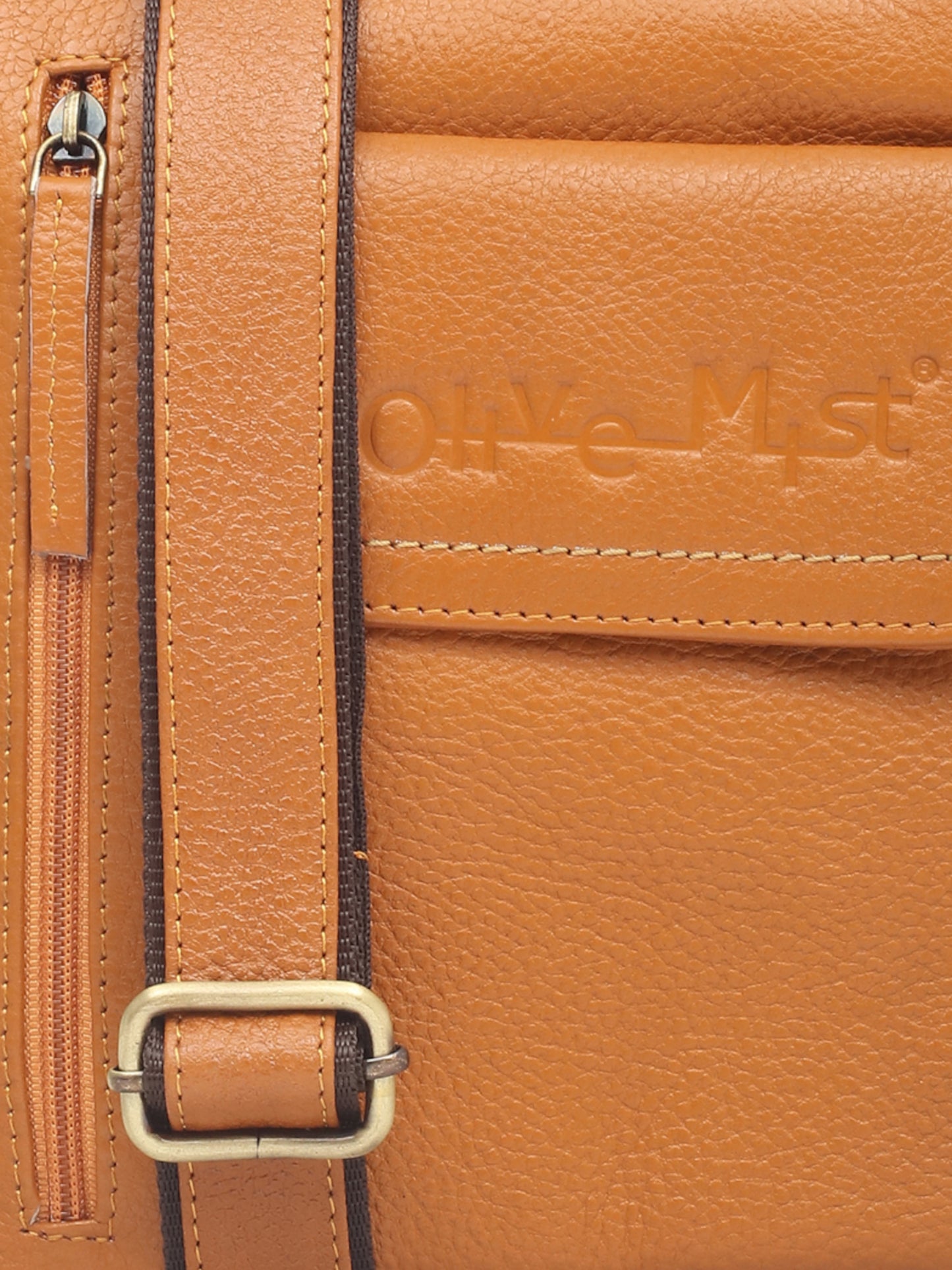 Unisex Mustard Textured Messenger Bag (OMMB-034-MUSTARD)