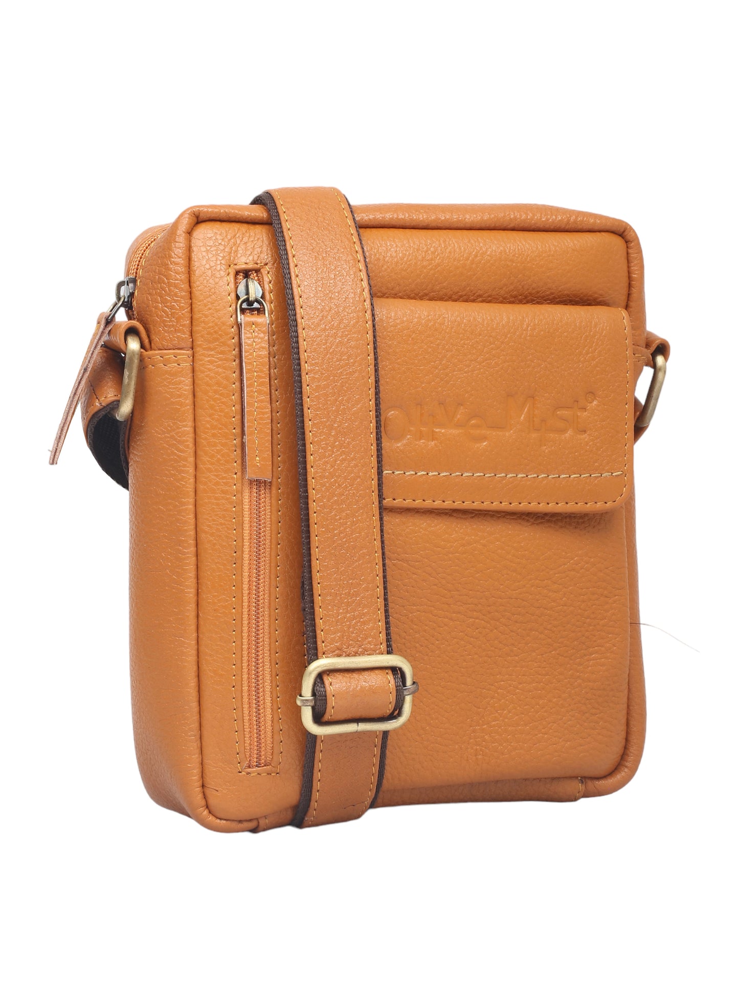 Unisex Mustard Textured Messenger Bag (OMMB-034-MUSTARD)