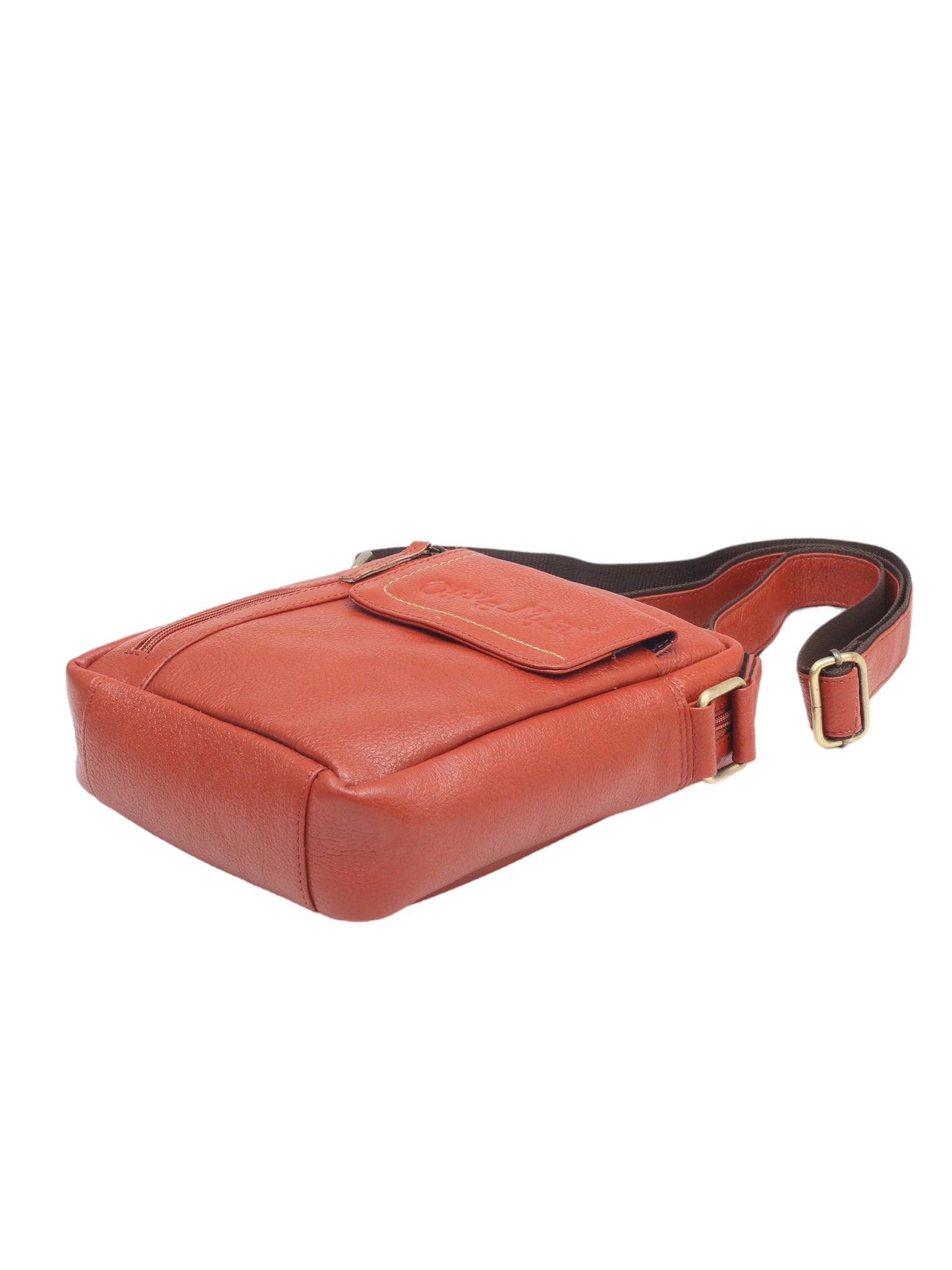 Unisex Tan Leather Messenger Bag for Travel (OMMB-034-TAN)