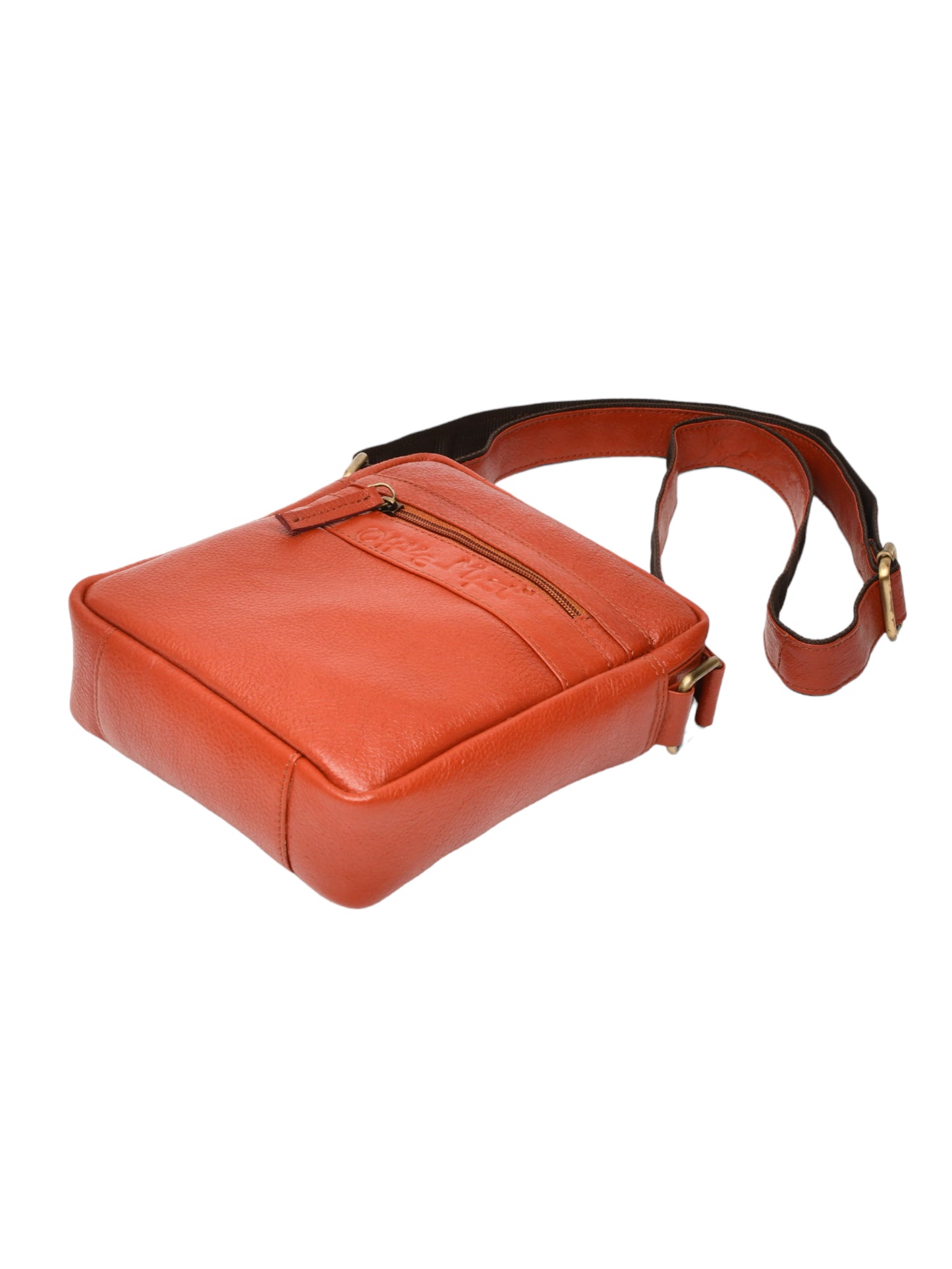 Unisex Tan Leather Messenger Bag for Travel (OMMB-035-TAN)