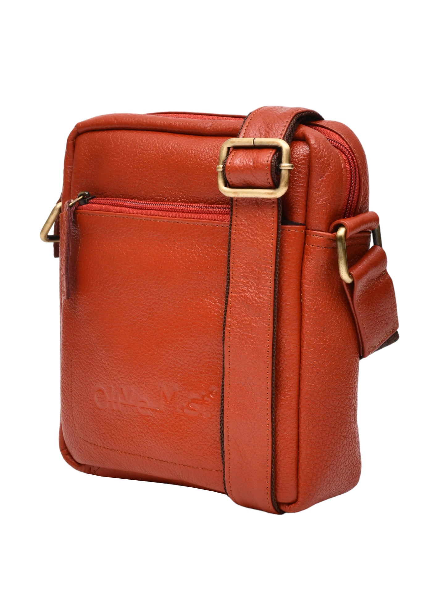 Unisex Tan Leather Messenger Bag for Travel (OMMB-033-TAN)