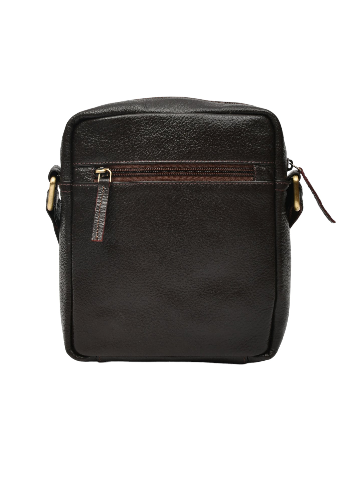 Unisex Brown Leather Messenger Bag for Travel (OMMB-033-C-BROWN)