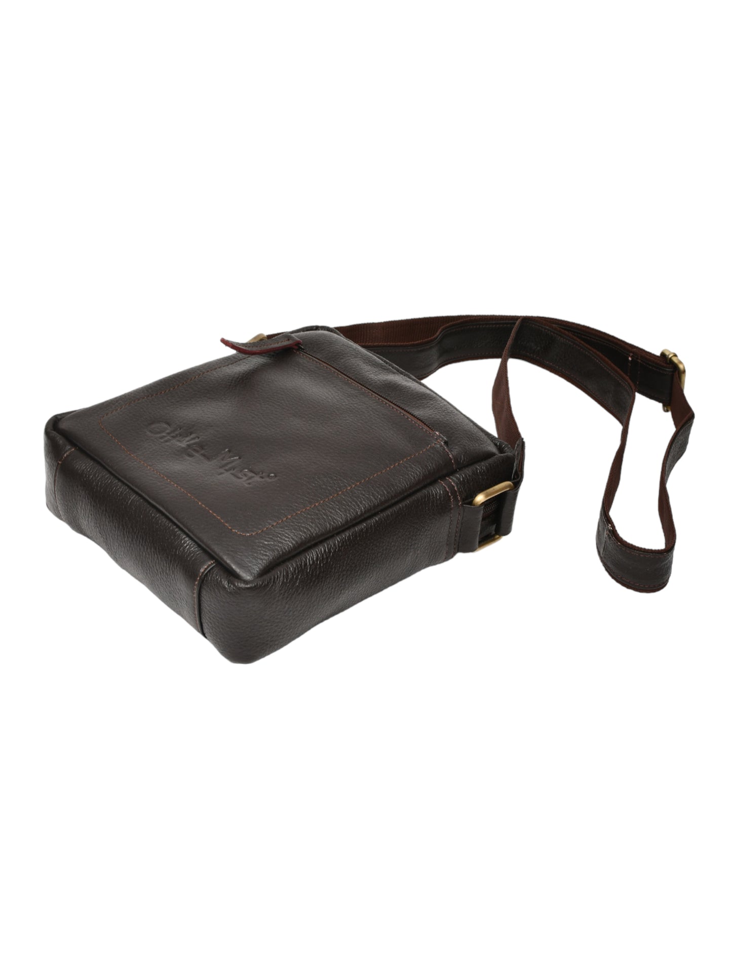 Unisex Brown Leather Messenger Bag for Travel (OMMB-033-C-BROWN)