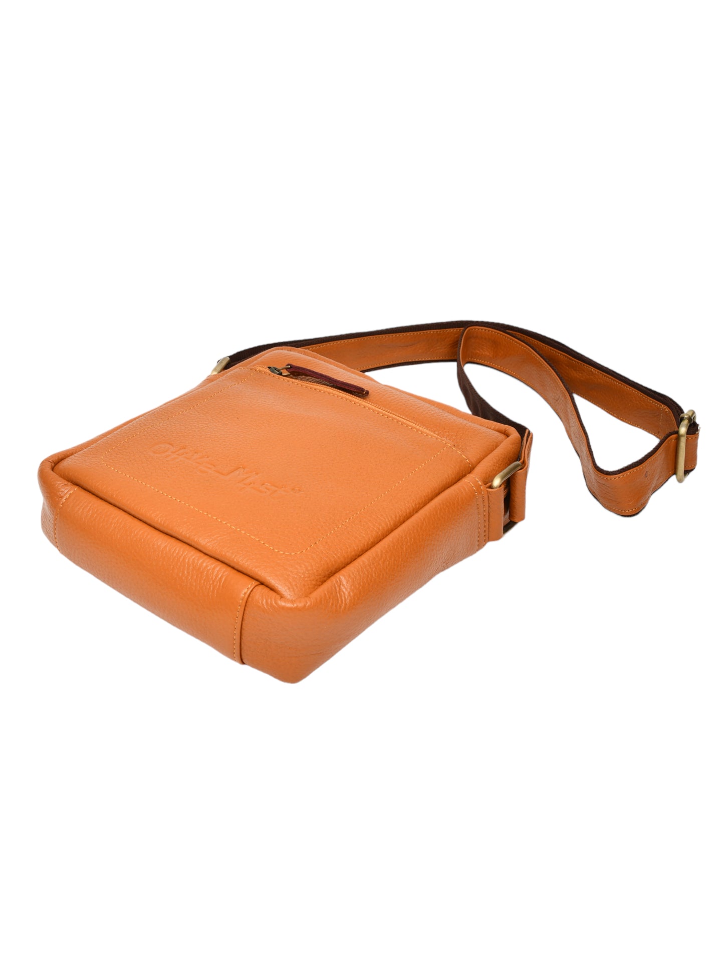 Unisex Mustard Leather Messenger Bag for Travel (OMMB-033-MUSTARD)