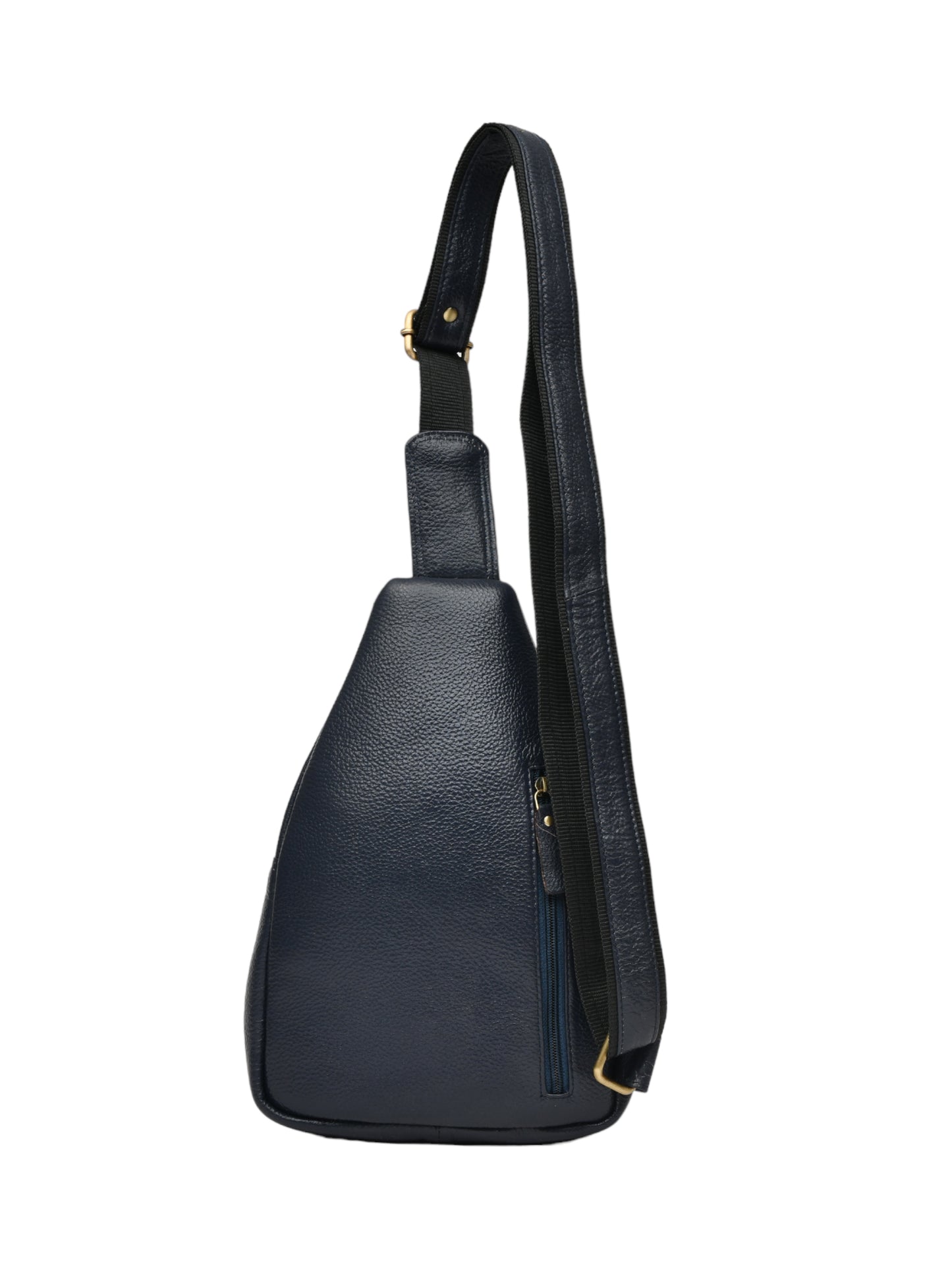 Textured Navy Blue Crossbody Leather Backpack (OMCB-036-BLUE)