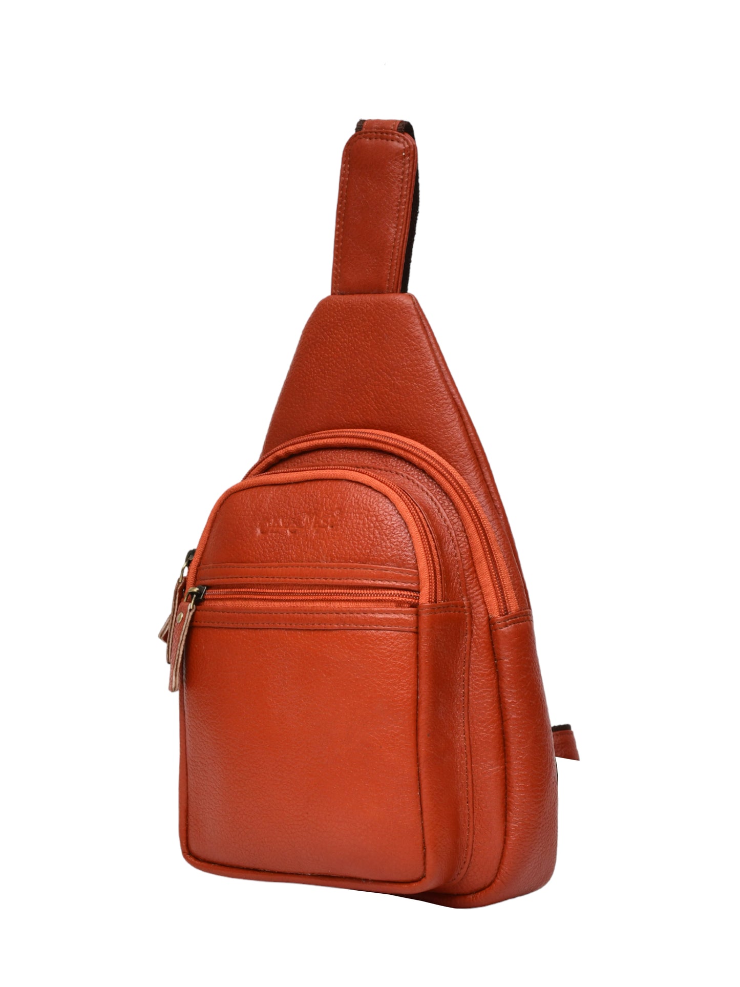 Textured Crossbody Leather Backpack (OMCB-036-TAN)