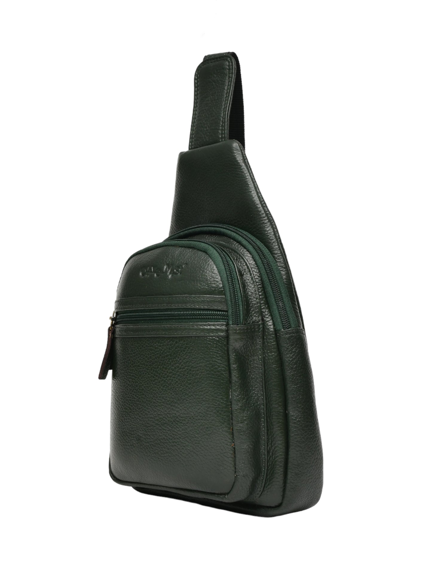 Textured Crossbody Leather Backpack (OMCB-036-GREEN)