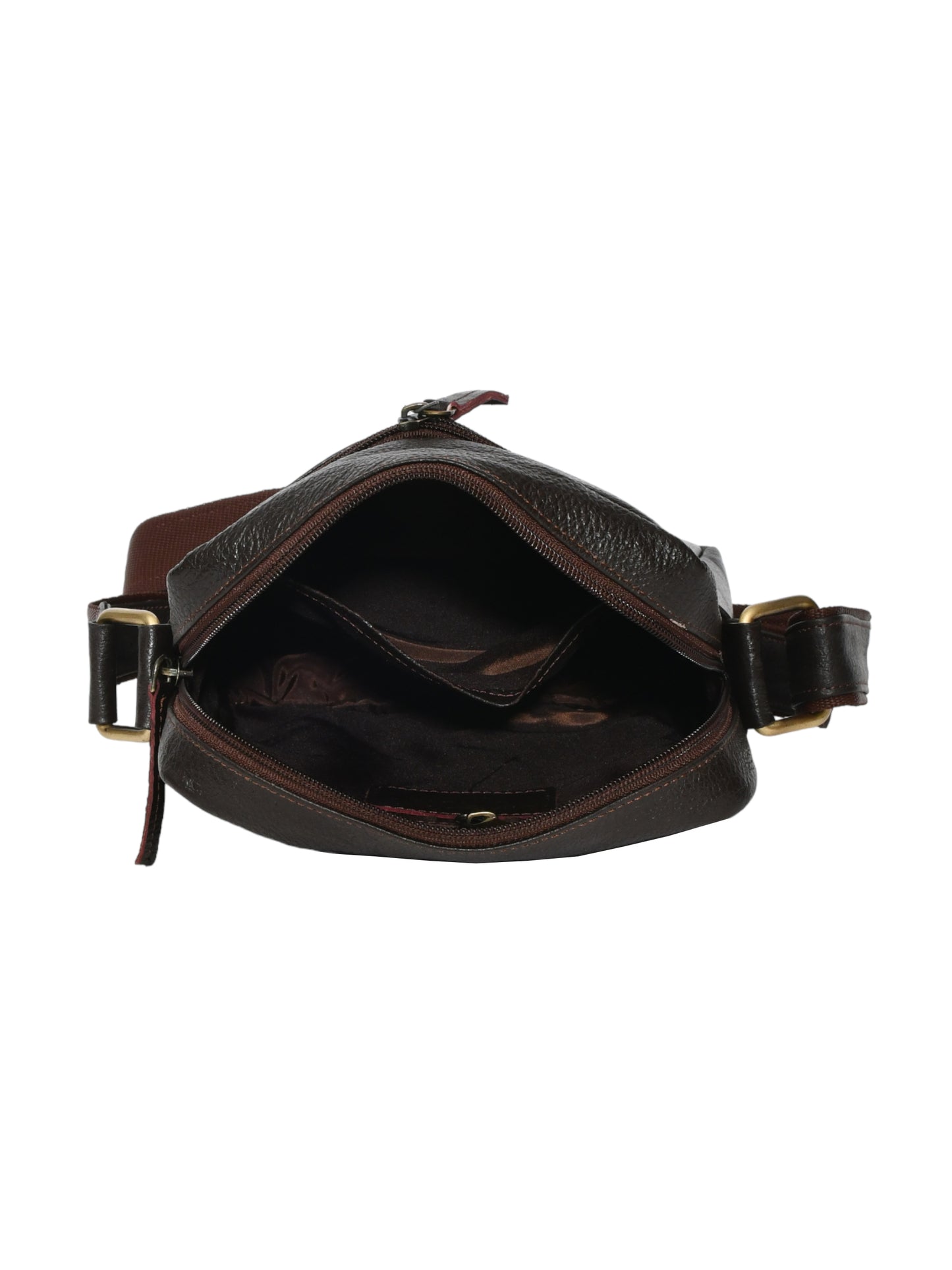 Unisex Brown Leather Messenger Bag for Travel (OMMB-033-C-BROWN)