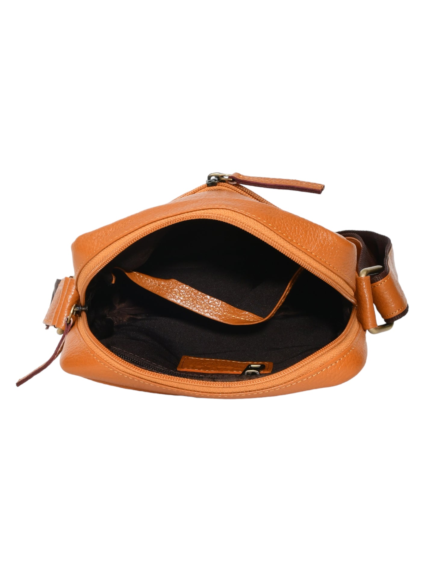 Unisex Mustard Leather Messenger Bag for Travel (OMMB-033-MUSTARD)