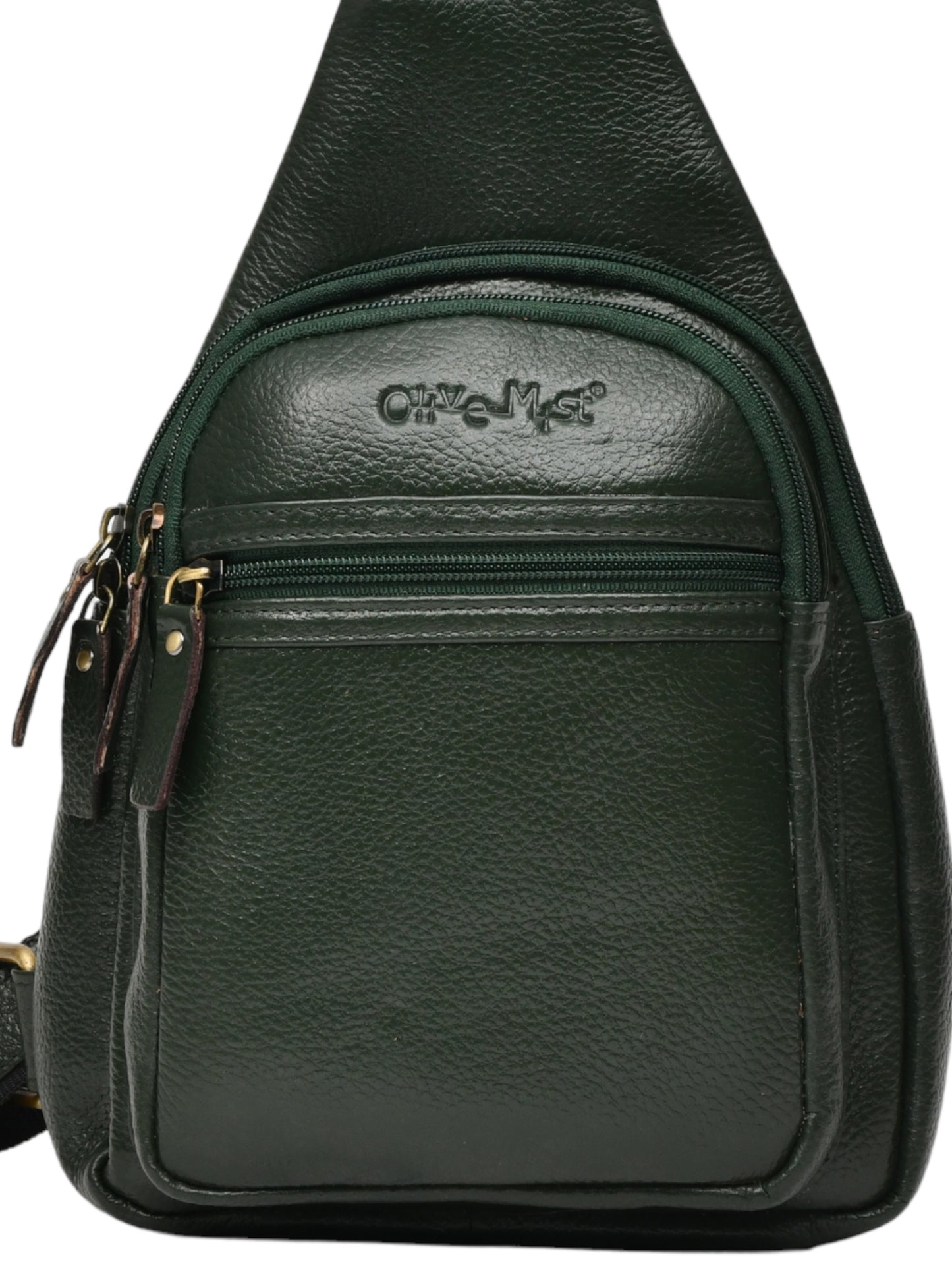 Textured Crossbody Leather Backpack (OMCB-036-GREEN)