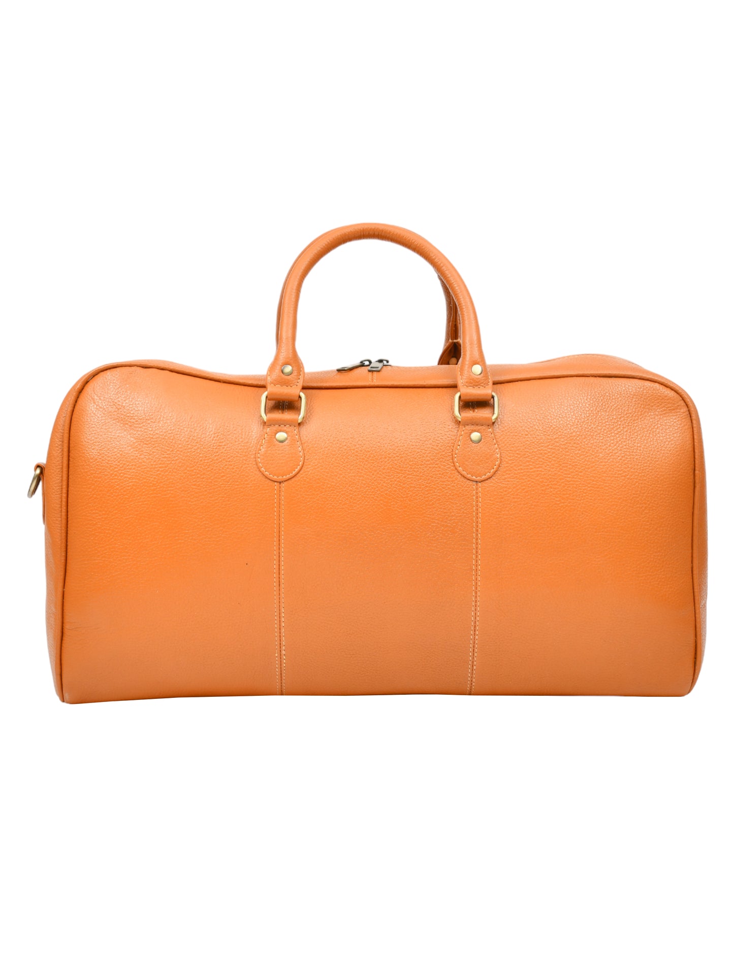 Mustard Textured Genuine Leather Duffel Bag Cabin Size (OMDB-030-MUSTARD)