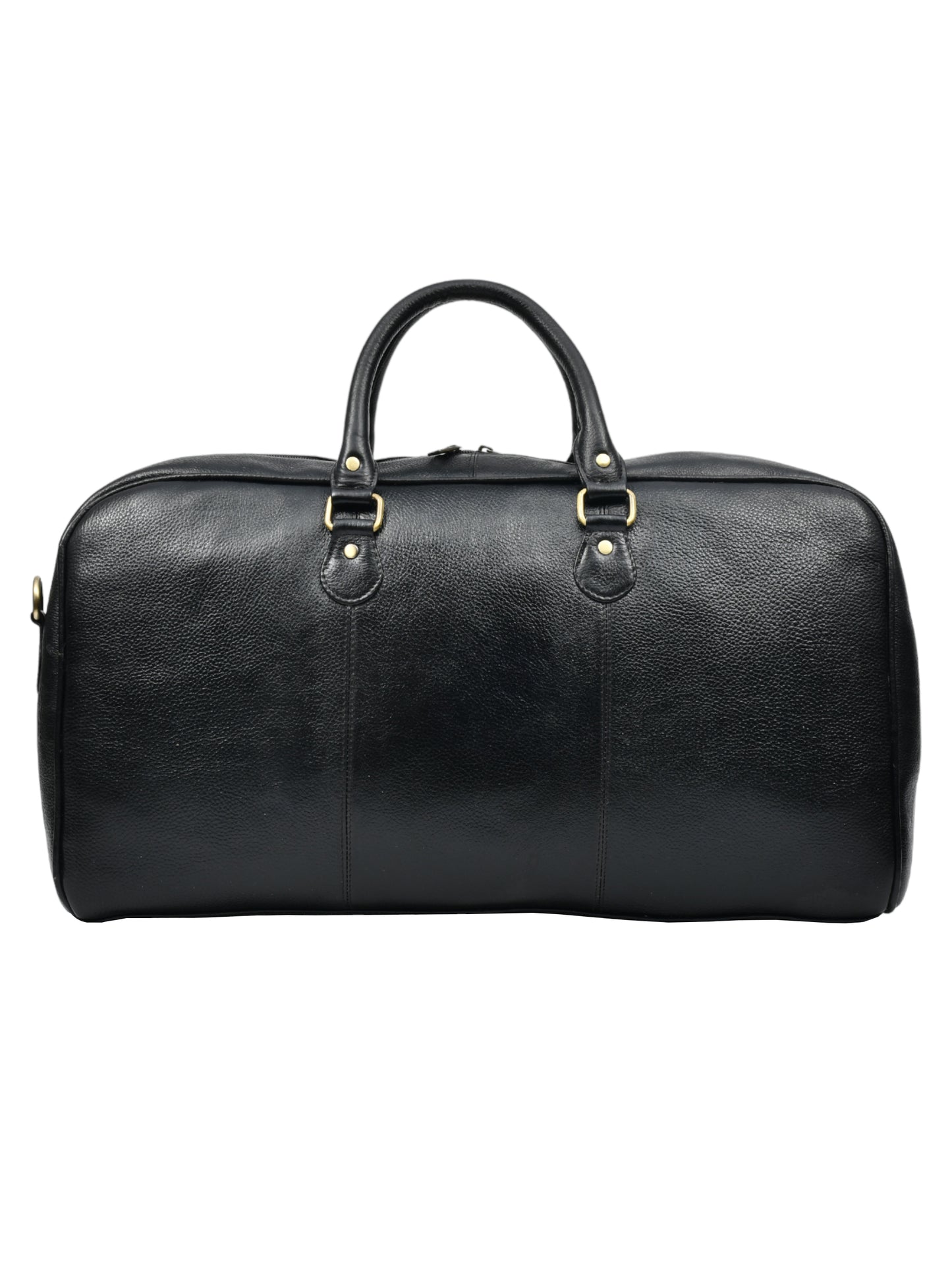 Black Textured Genuine Leather Duffel Bag Cabin Size (OMDB-030-BLACK)